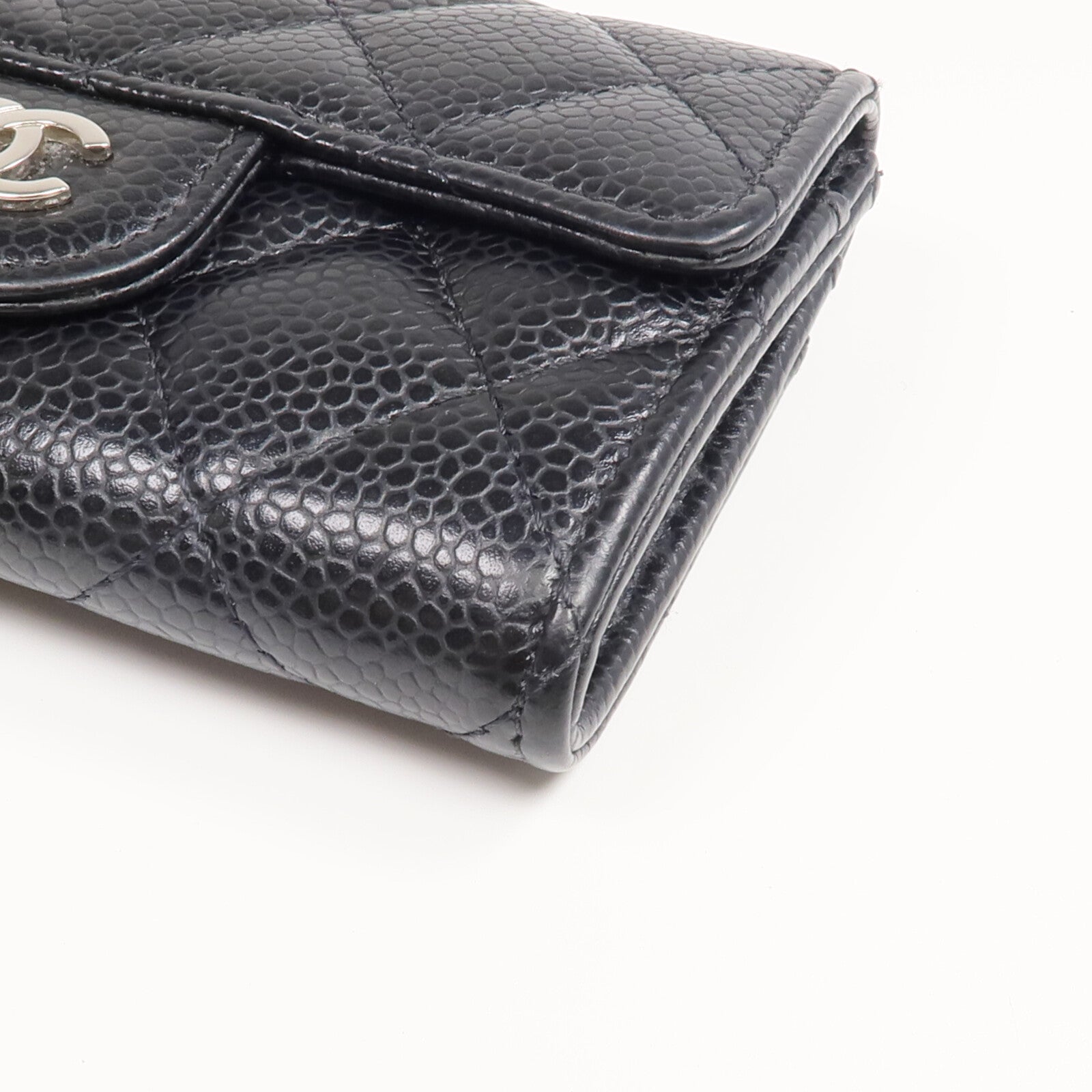 CHANEL 牛皮皮革Card Case銀扣卡片套