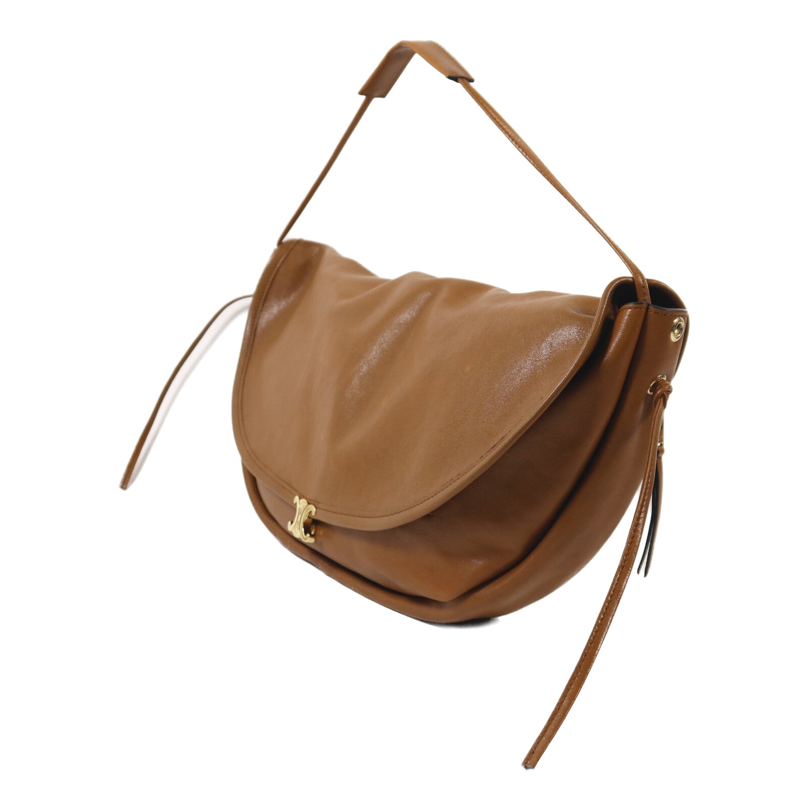 CELINE 牛皮皮革Halfmoon Soft Han金扣手挽肩背兩用袋