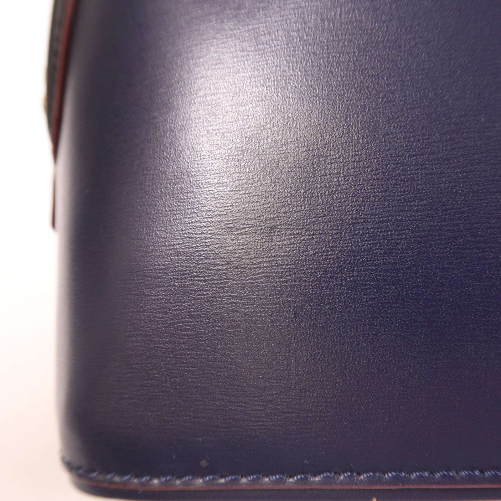 MCM GHW 2 Way Shoulder Hand Bag Calfskin Leather Blue