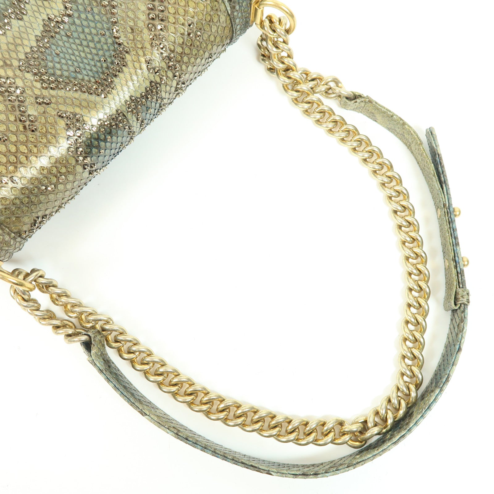 CHANEL 蛇皮皮革Boy 25金扣肩背袋