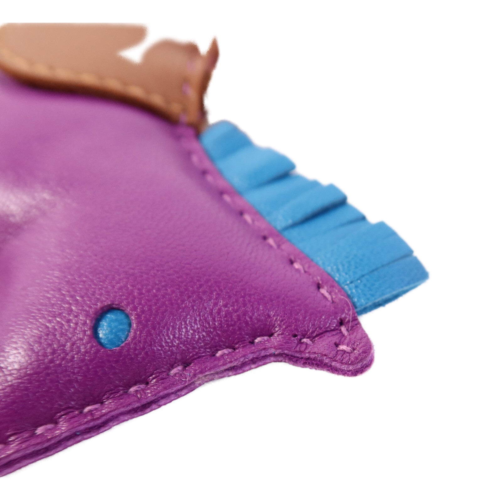 HERMES Milo皮革Rodeo MM掛飾Purple/Blue