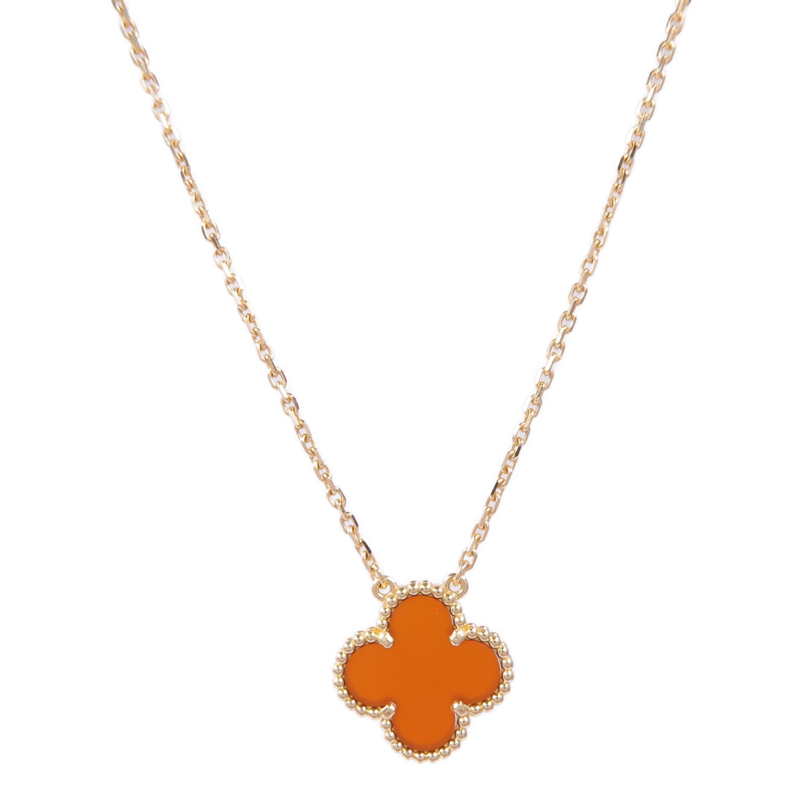 Van Cleef & Arpels 18K黃金Alhambra Pendant瑪瑙項鍊