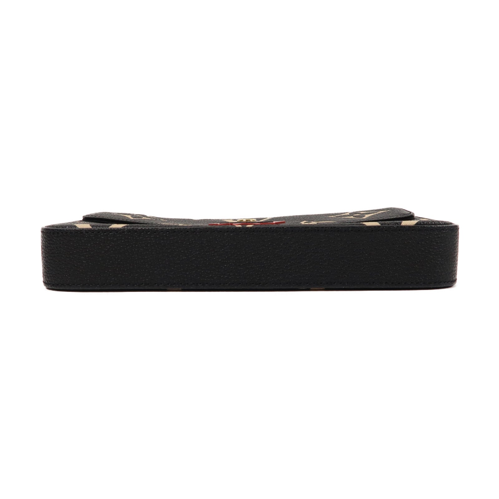 LOUIS VUITTON Monogram Empreinte Felicie Pochette金扣鏈帶肩背袋黑色/米色