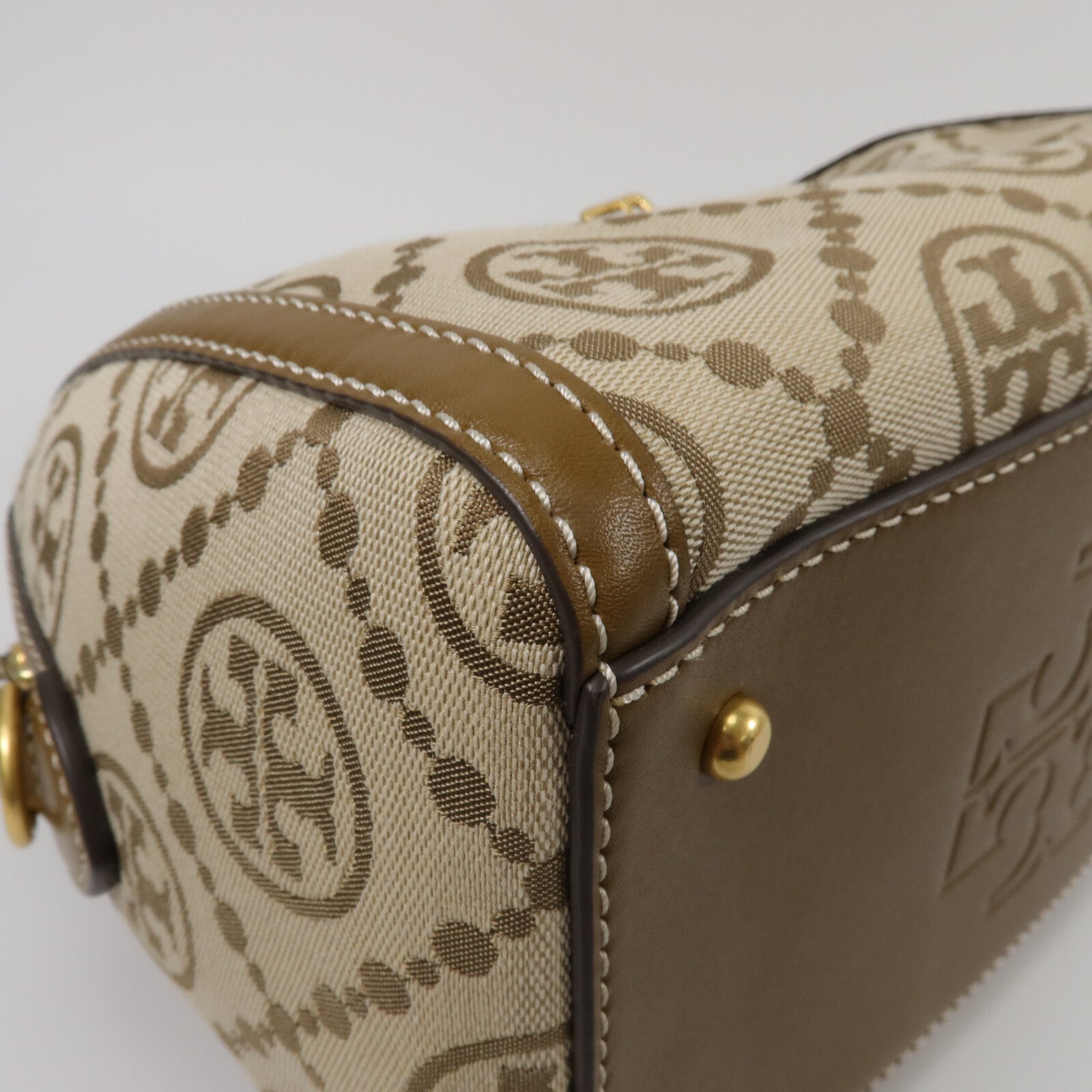 Tory Burch 帆布T Monogram Jacquard Barrel Bag手挽肩背兩用袋