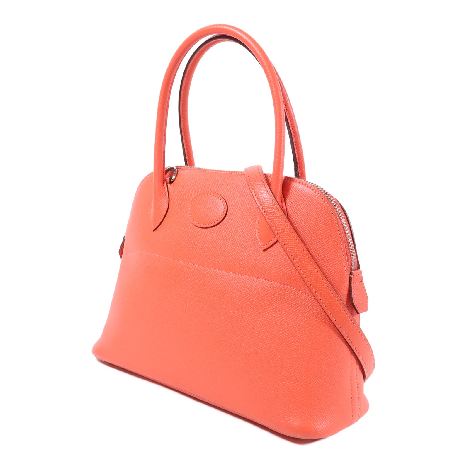 HERMES Epsom皮革Bolide 27銀扣手挽肩背兩用袋Rose Jaipur