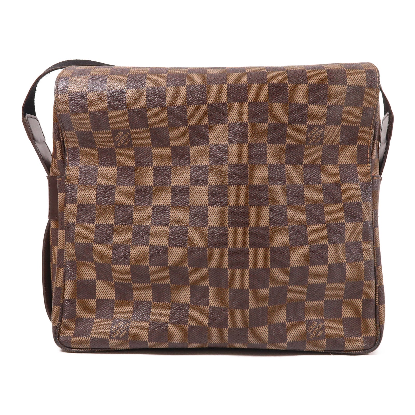 LOUIS VUITTON Damier Naviglio金扣肩背袋棕色