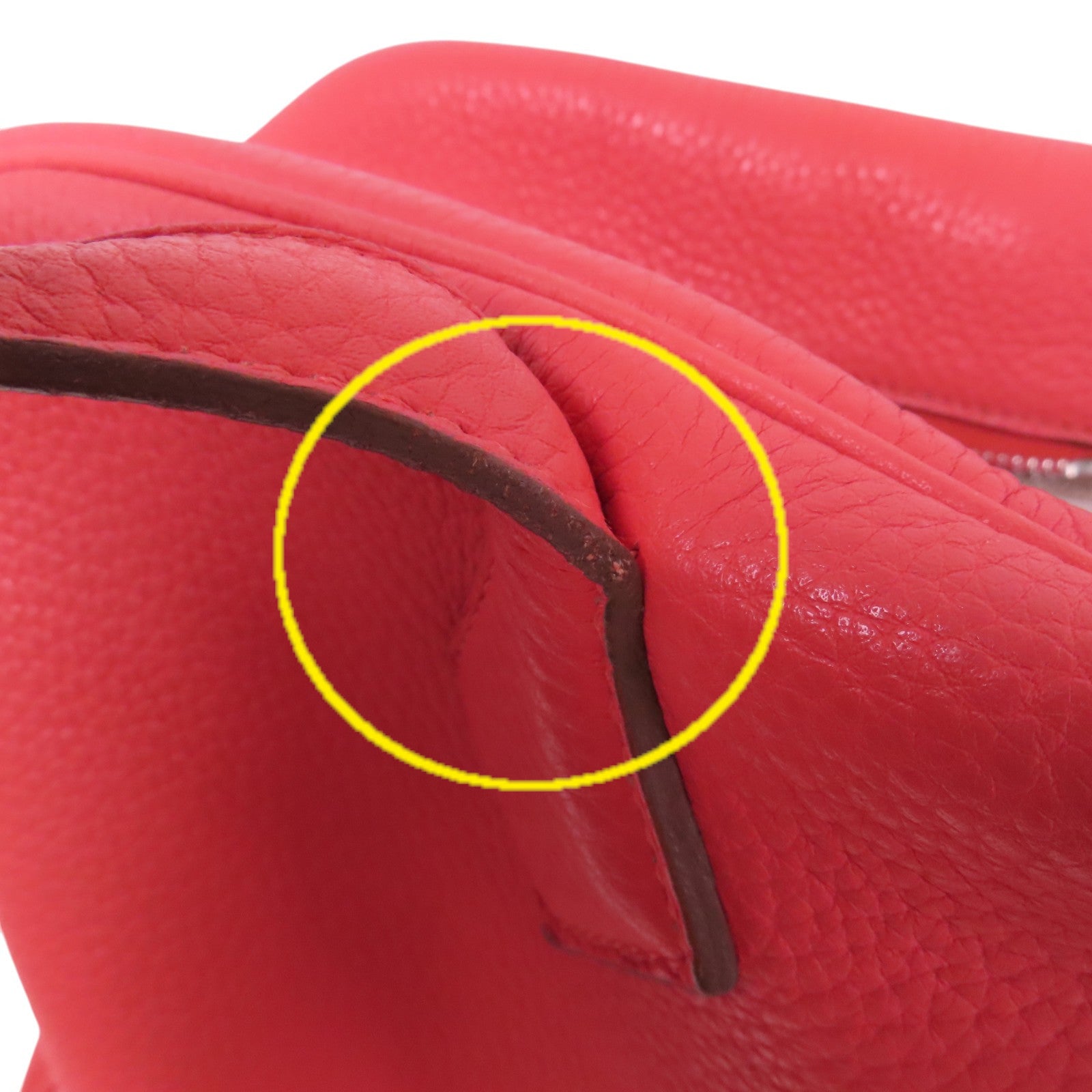 HERMES Clemence皮革Victolia銀扣手挽袋