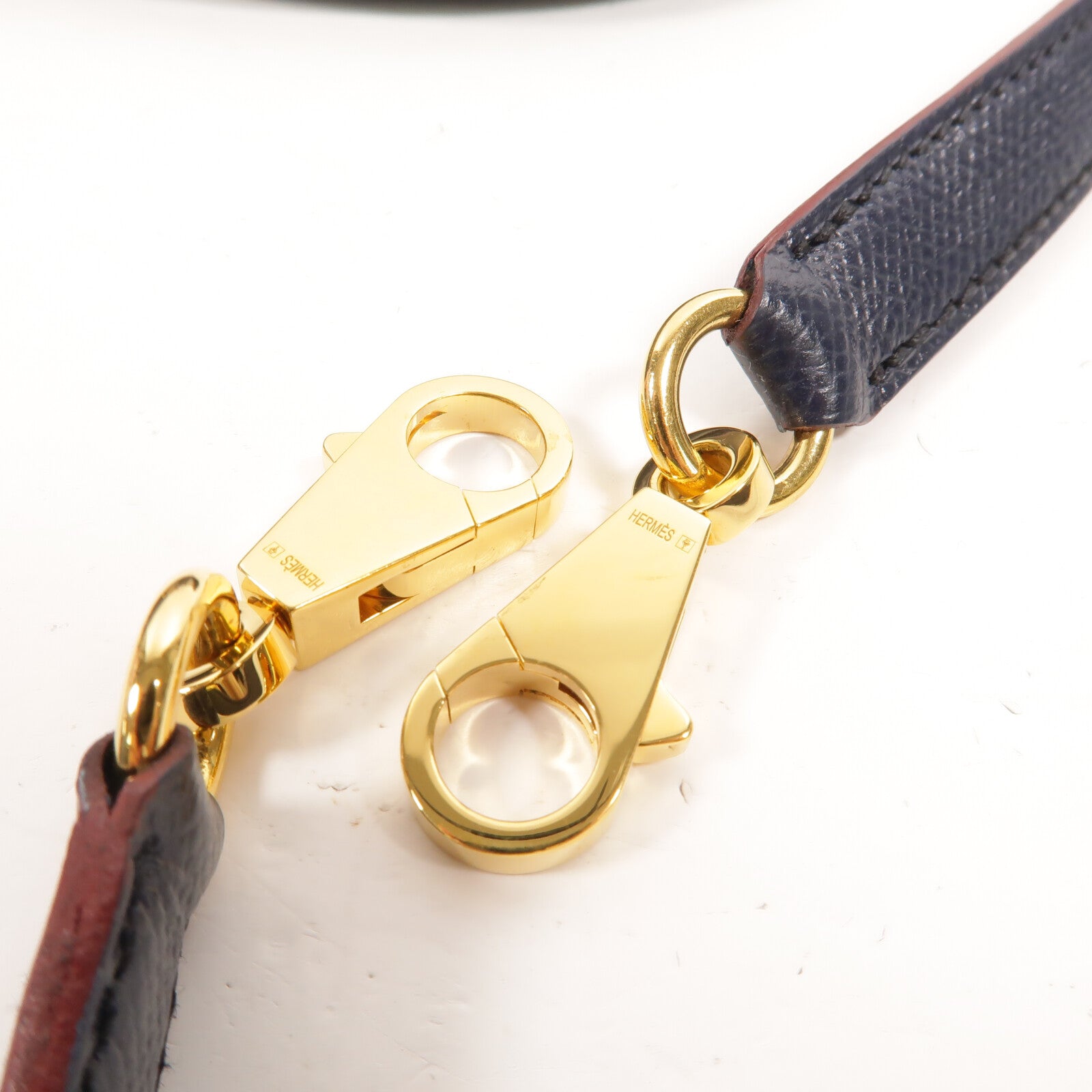 HERMES Epsom皮革Kelly 28手挽肩背兩用袋Bleu Indigo