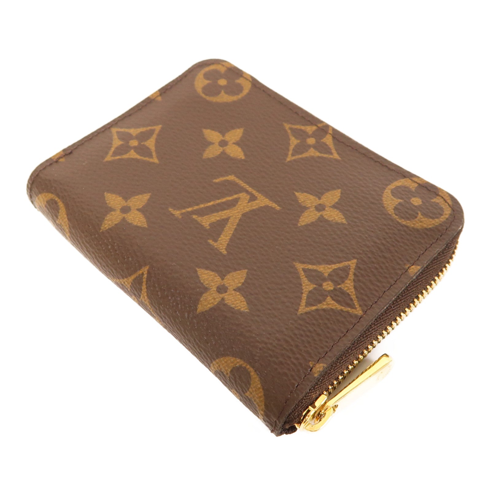 LOUIS VUITTON Monogram Zippy Coin Purse金扣零錢包啡色