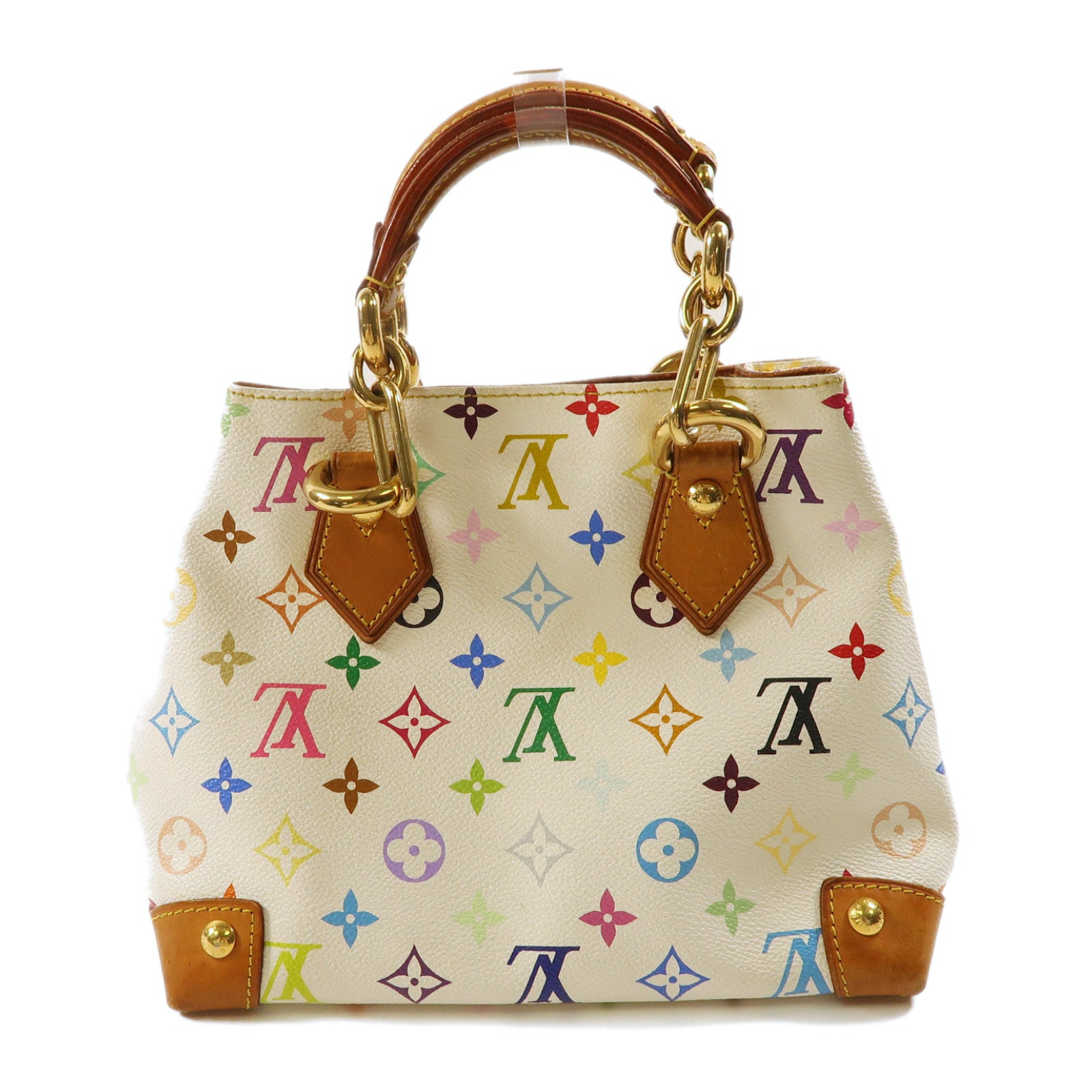 LOUIS VUITTON Monogram Multicolore Audra金扣手挽袋白色/彩色