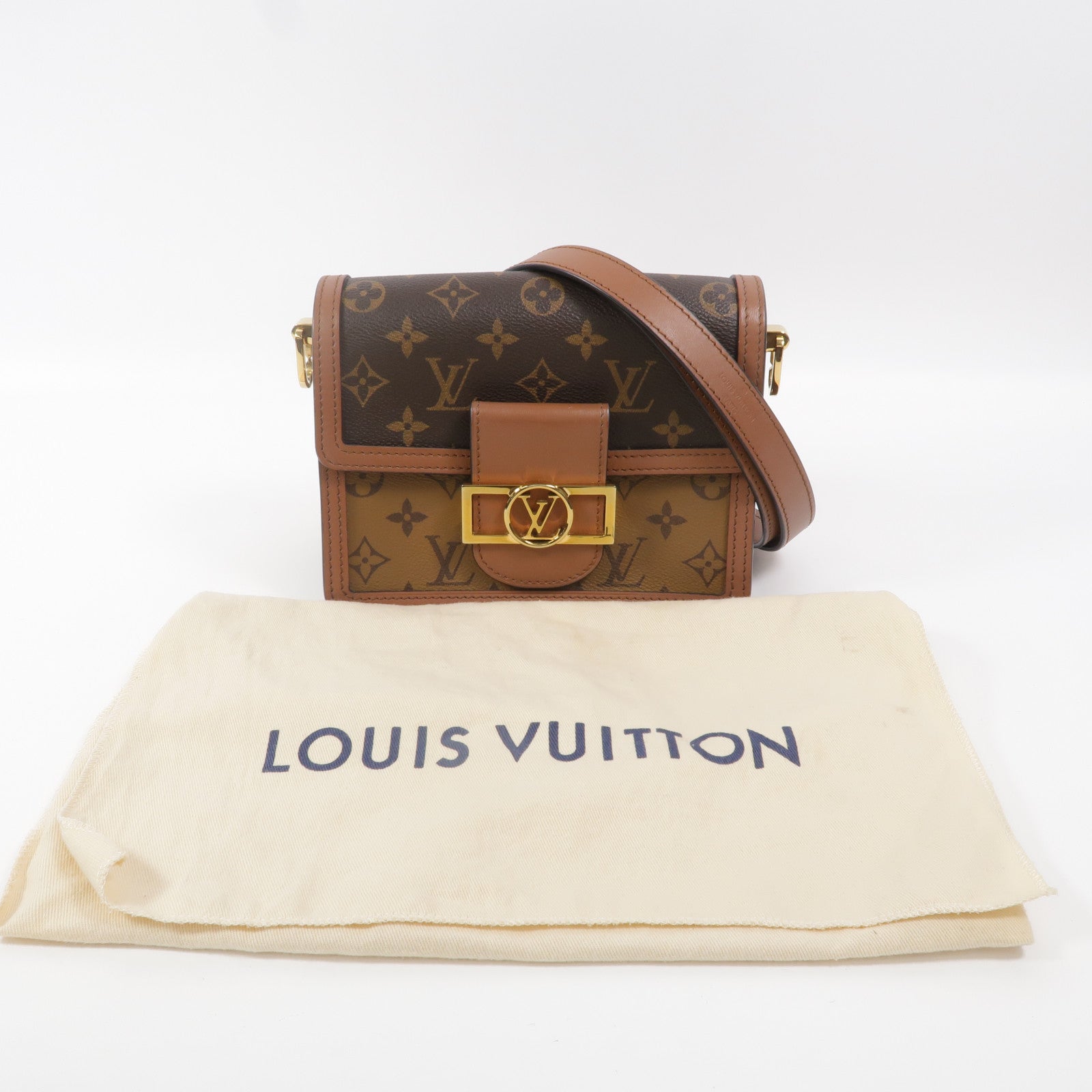 LOUIS VUITTON Monogram Reverse Mini Dauphine肩背袋