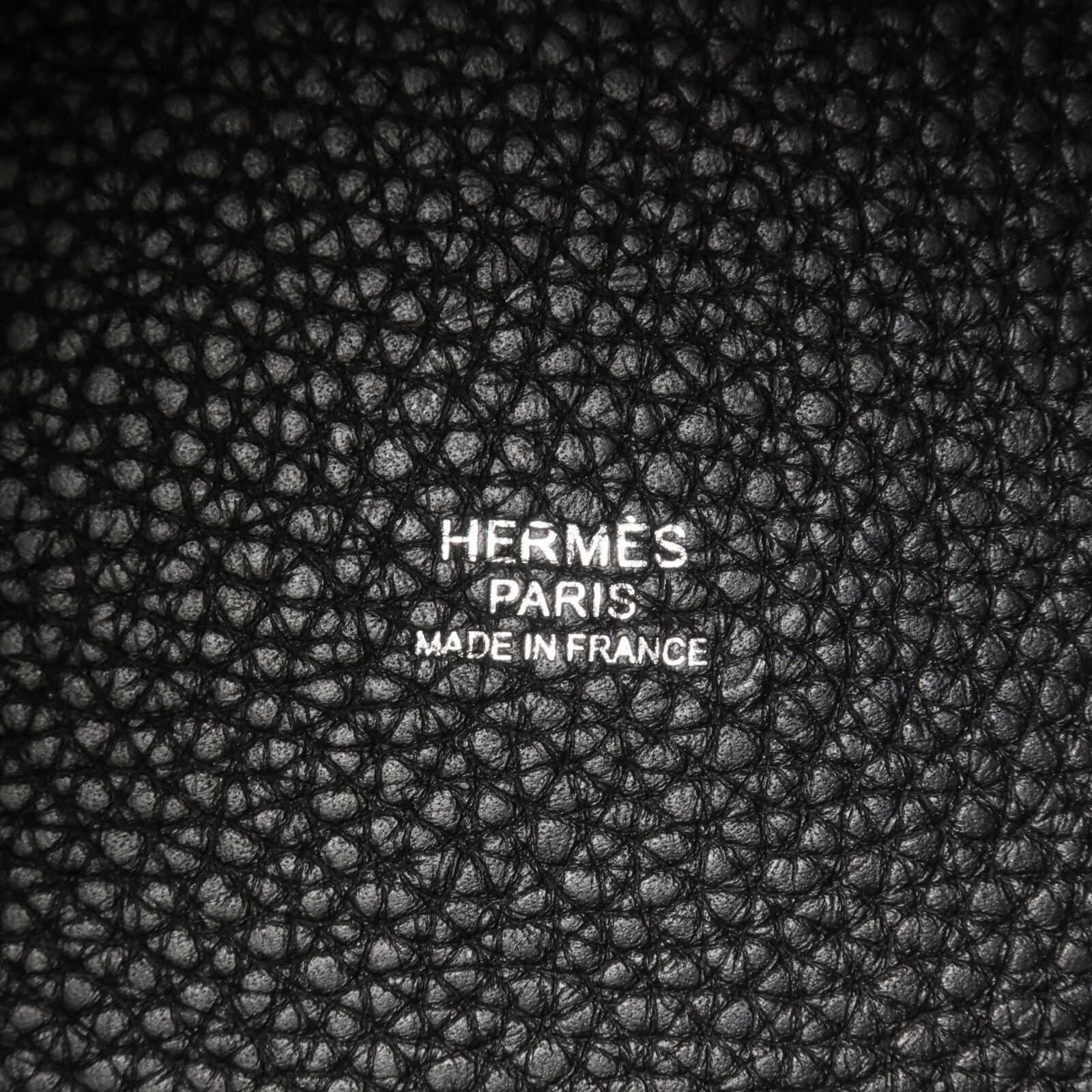 HERMES Clemence皮革Picotin PM手挽袋Noir