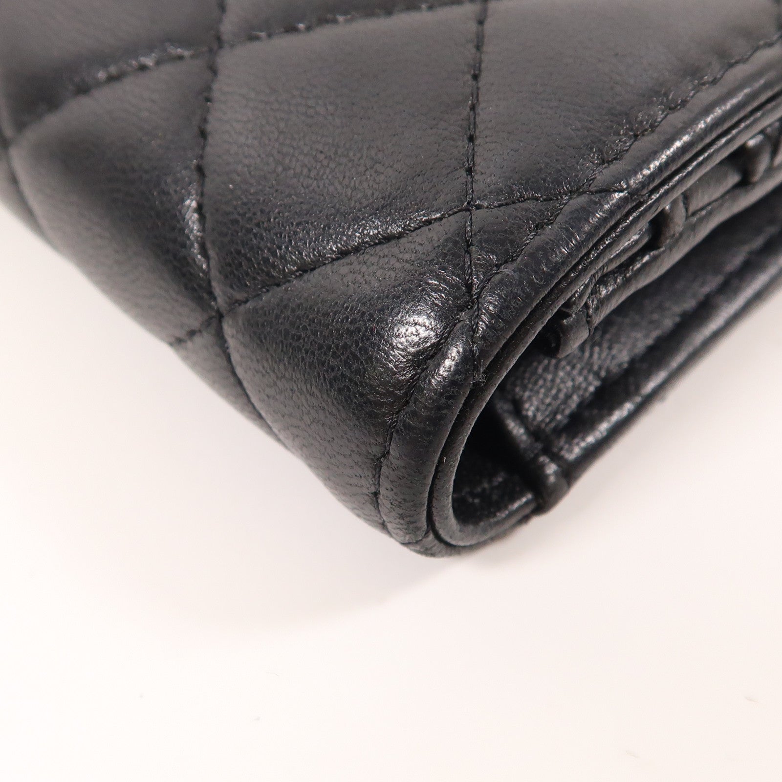 CHANEL 羊皮皮革Long Wallet金扣長錢包