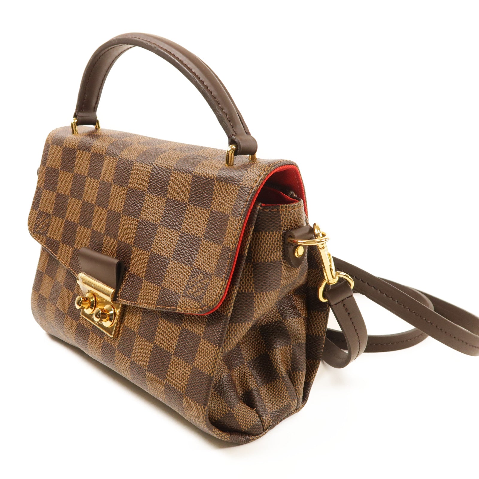 LOUIS VUITTON Damier Croisette金扣手挽肩背兩用袋