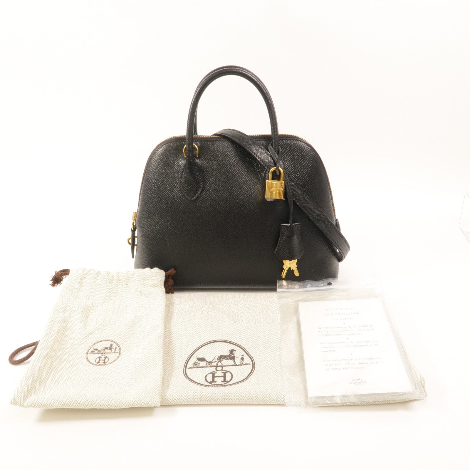 HERMES Epsom皮革Bolide 1923 25㎝手挽肩背兩用袋Noir