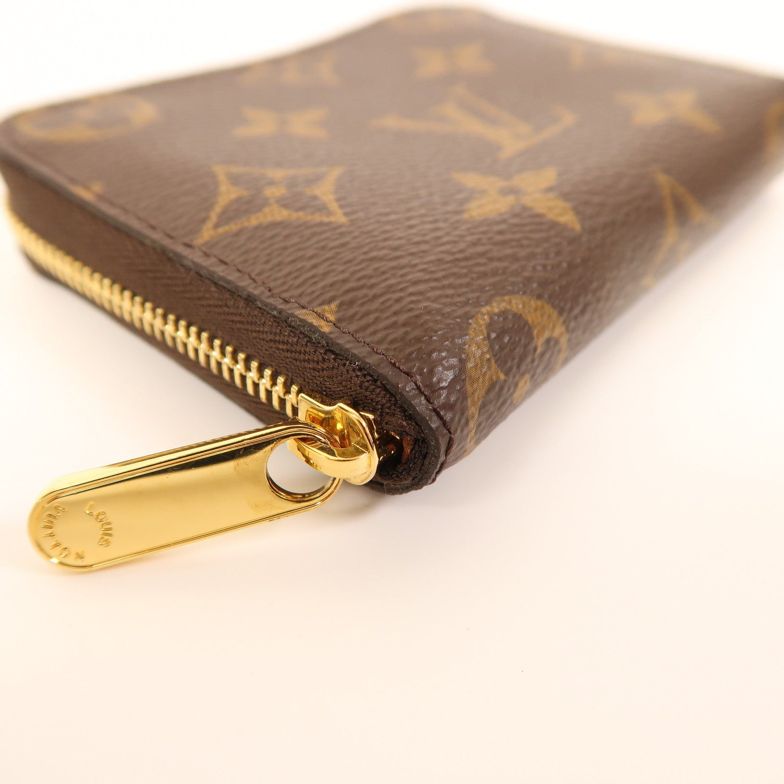 LOUIS VUITTON Monogram Zippy Coin Purse金扣零錢包啡色
