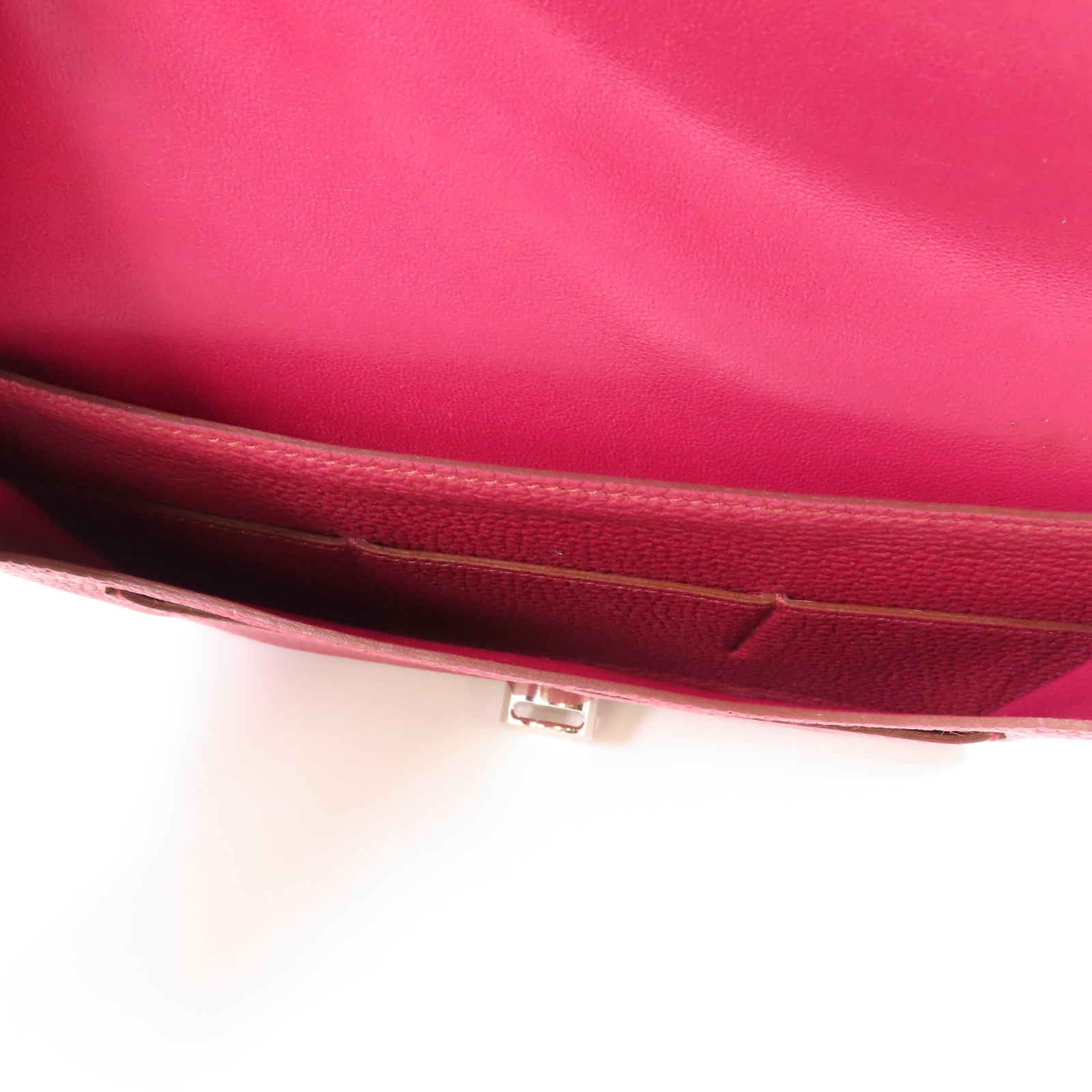 HERMES PHW Dogon GM Long Wallet Clemence Leather B5 Rubis