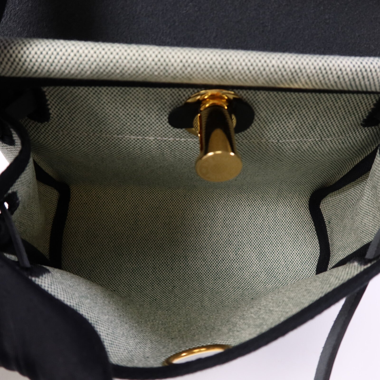 HERMES 帆布Mini Herbag金扣肩背袋Noir