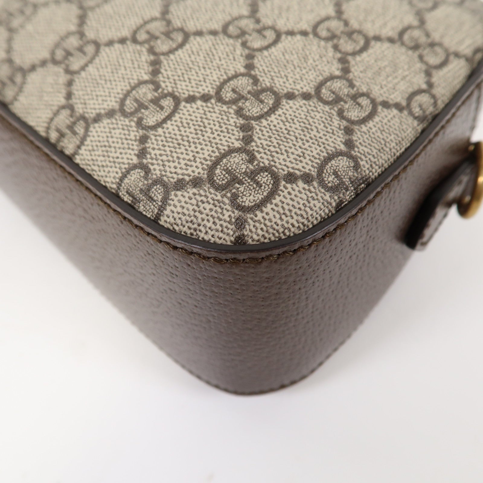 GUCCI 塗層帆布Neo Vintage GG Supreme金扣肩背袋米色/烏木色