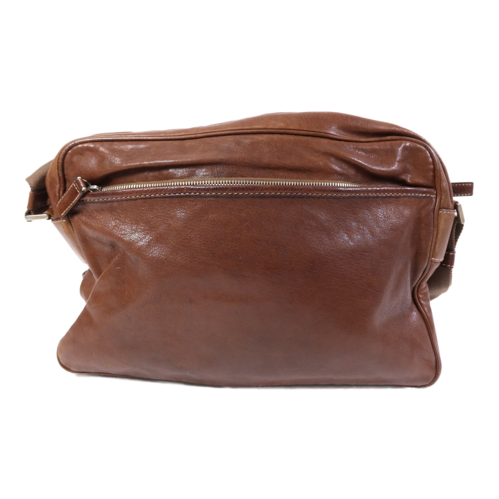 PRADA 牛皮皮革Shoulder Bag銀扣肩背袋