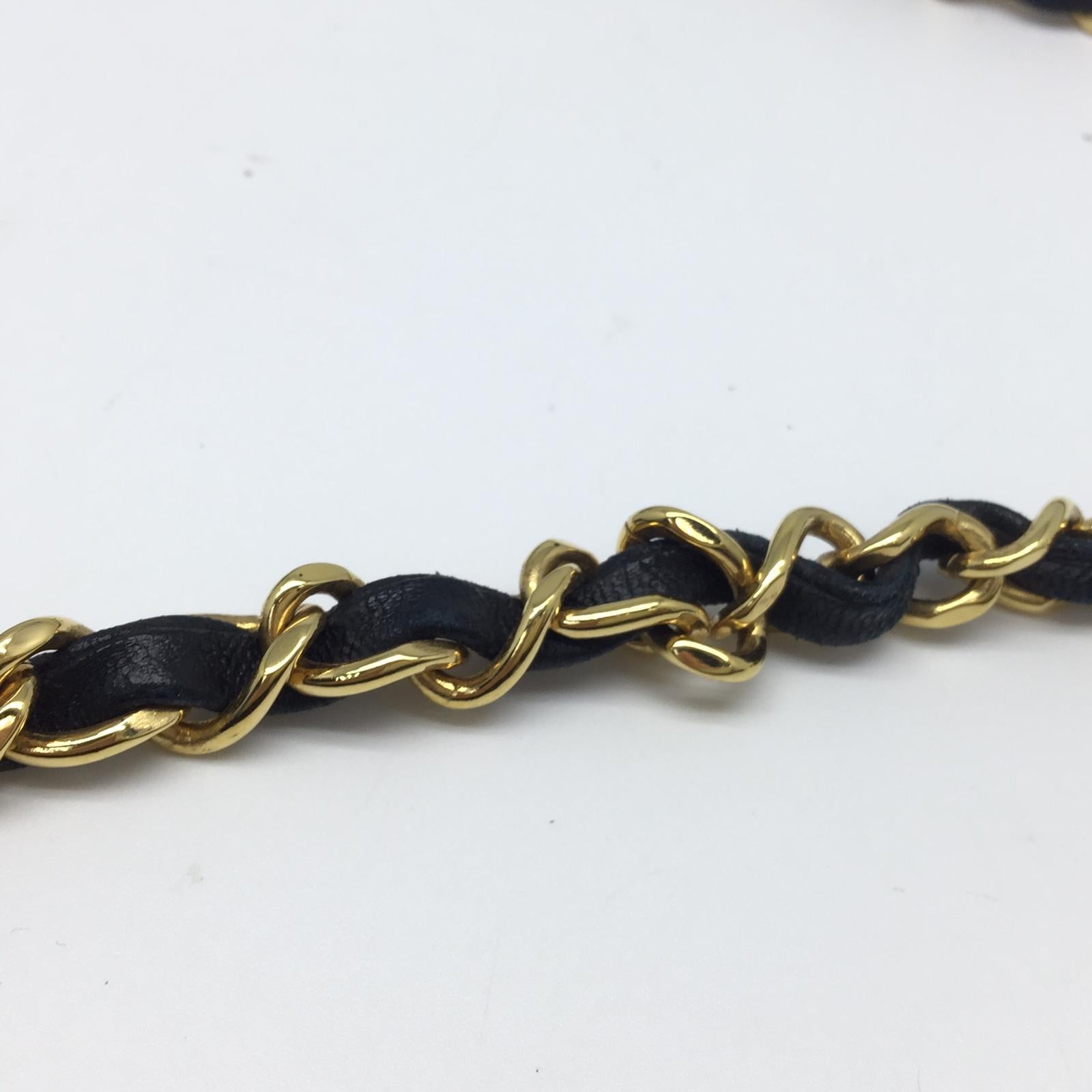 CHANEL 【激減優惠】菱格羊皮皮革Vintage Chain Shoulder金扣鏈帶肩背袋黑色