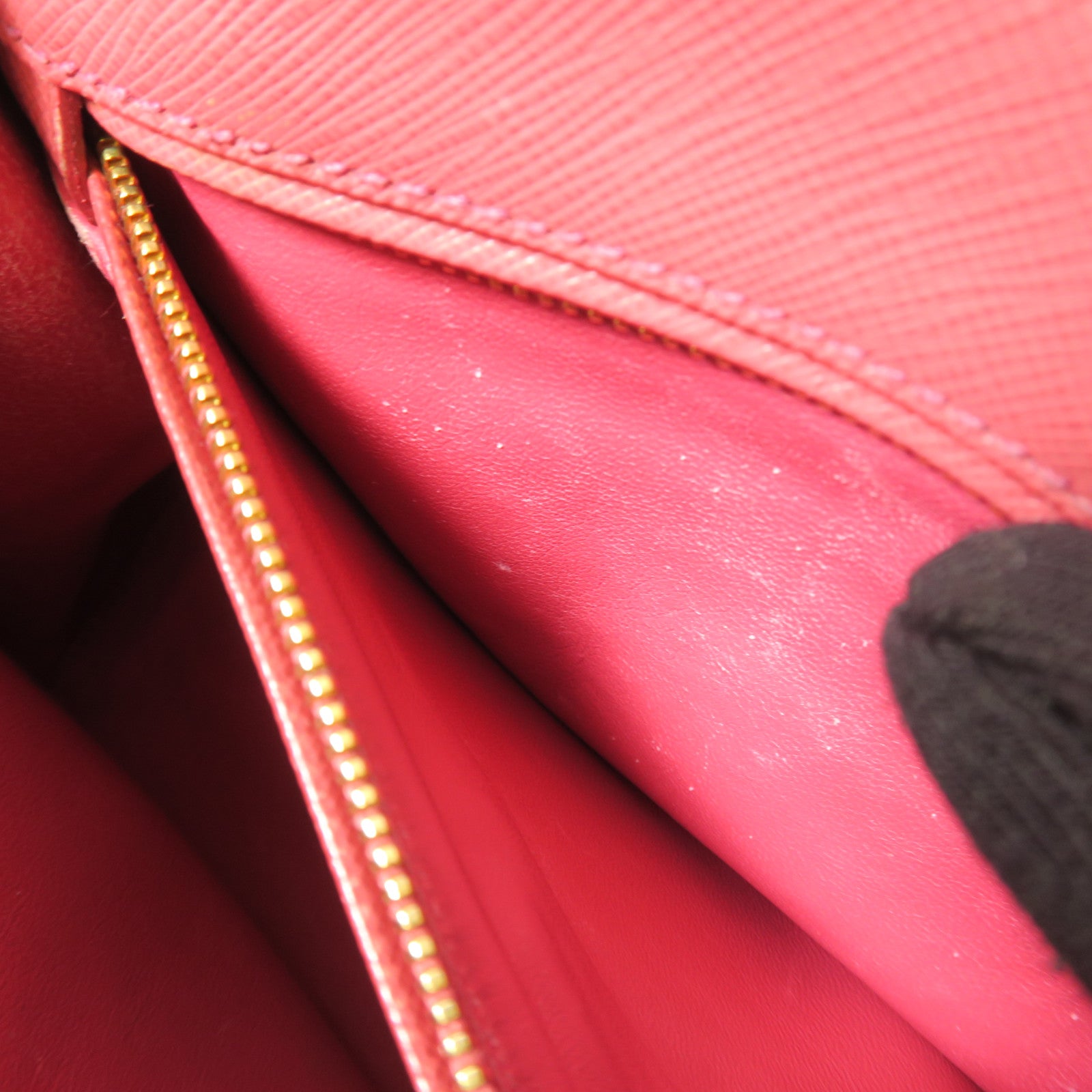 PRADA GHW 2 Way Shoulder Handbag Calfskin Leather Pink