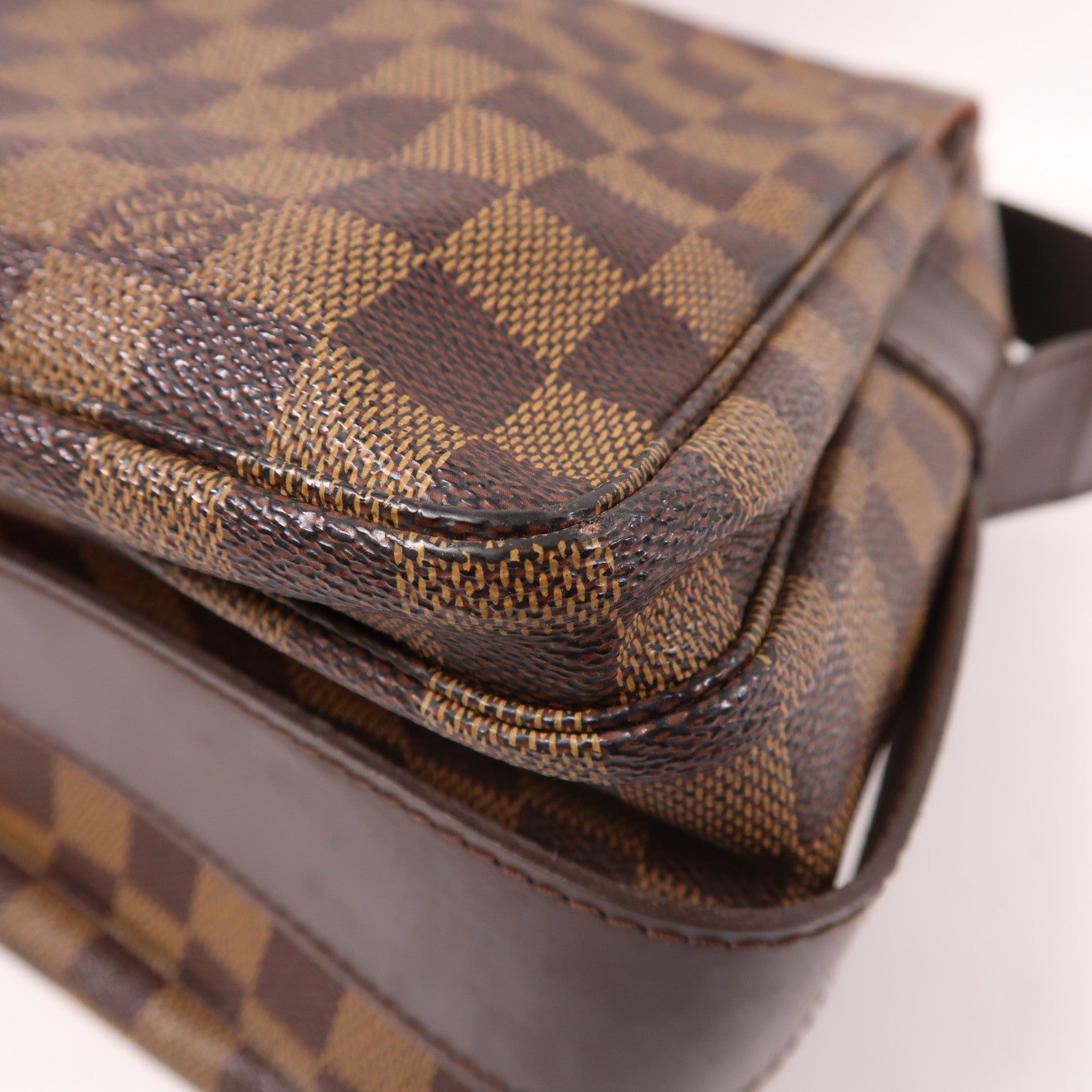 LOUIS VUITTON Damier Naviglio金扣肩背袋棕色
