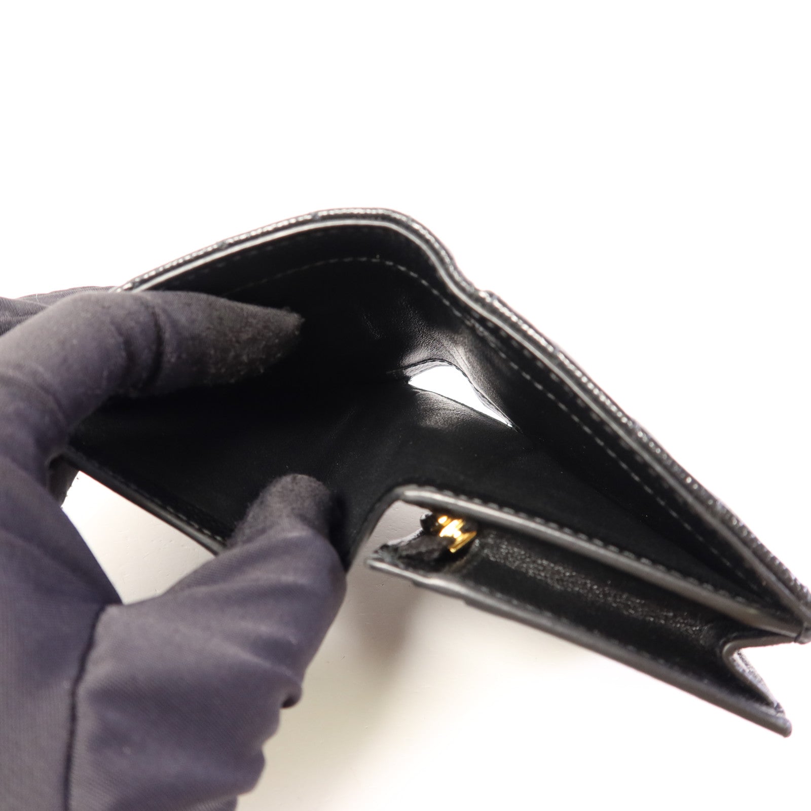 SAINT LAURENT 牛皮皮革Wallet金扣錢包