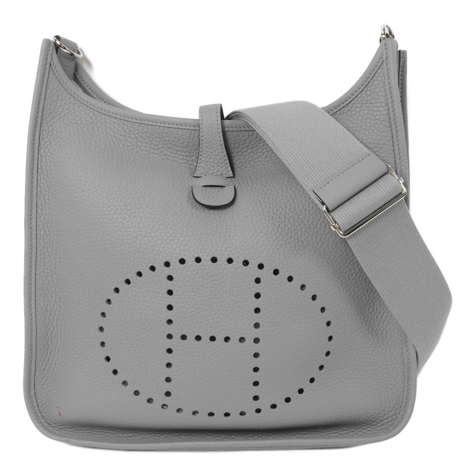HERMES Clemence皮革Evelyne PM 肩背袋Gris Pantin