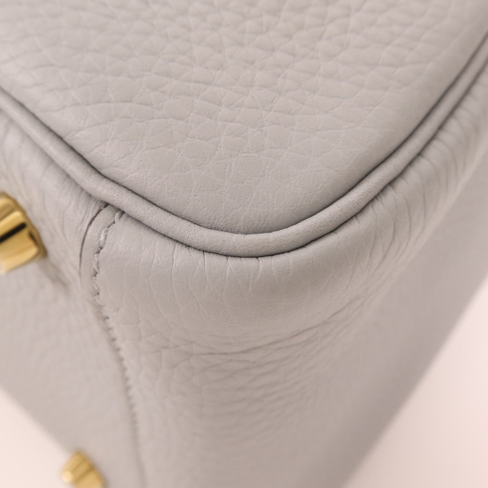 HERMES Clemence皮革Lindy 26金扣手挽肩背兩用袋Blue Glacier