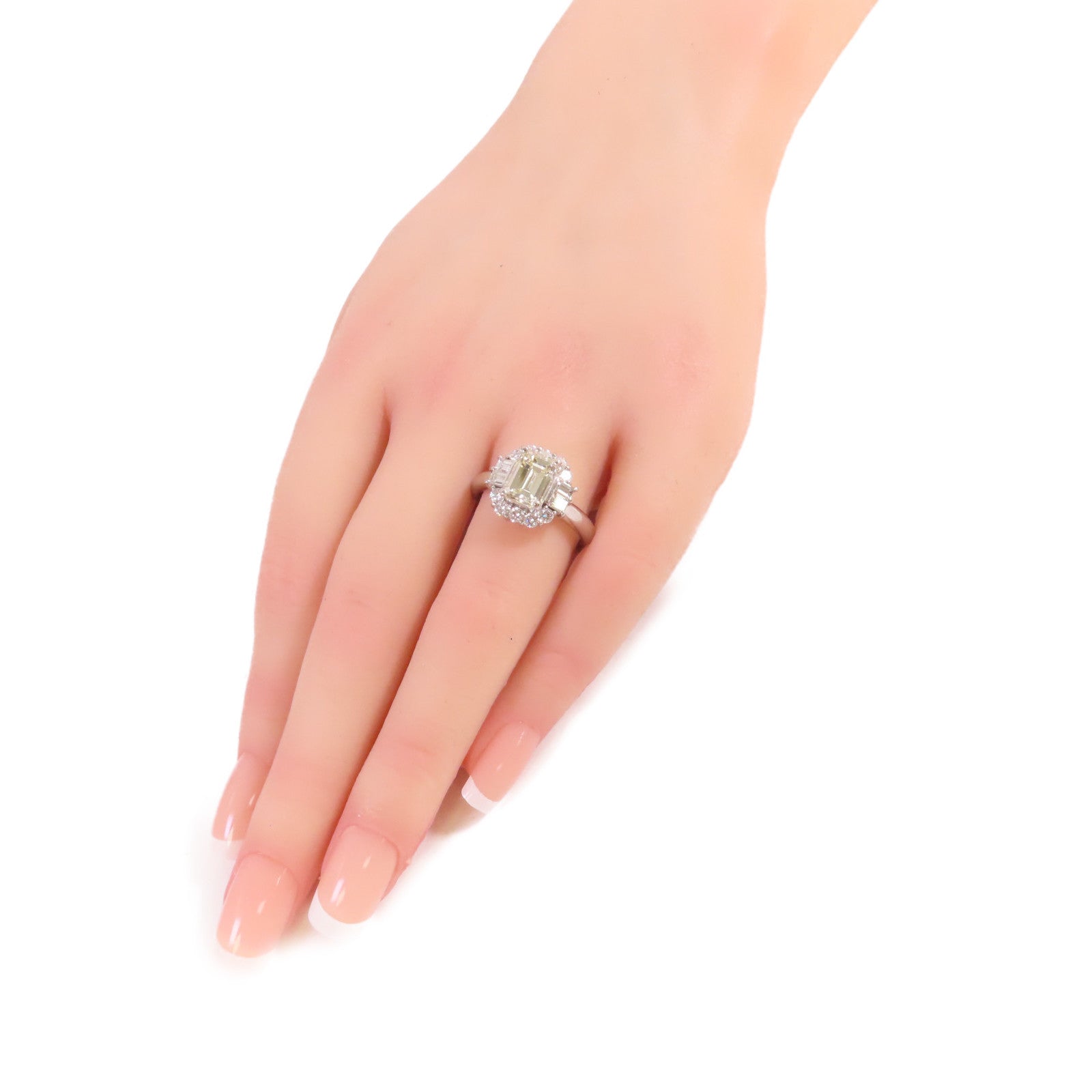 JEWELRY PT900鉑金/2.077ct鑽石/0.88ct鑽石Diamond Ring戒指US#8