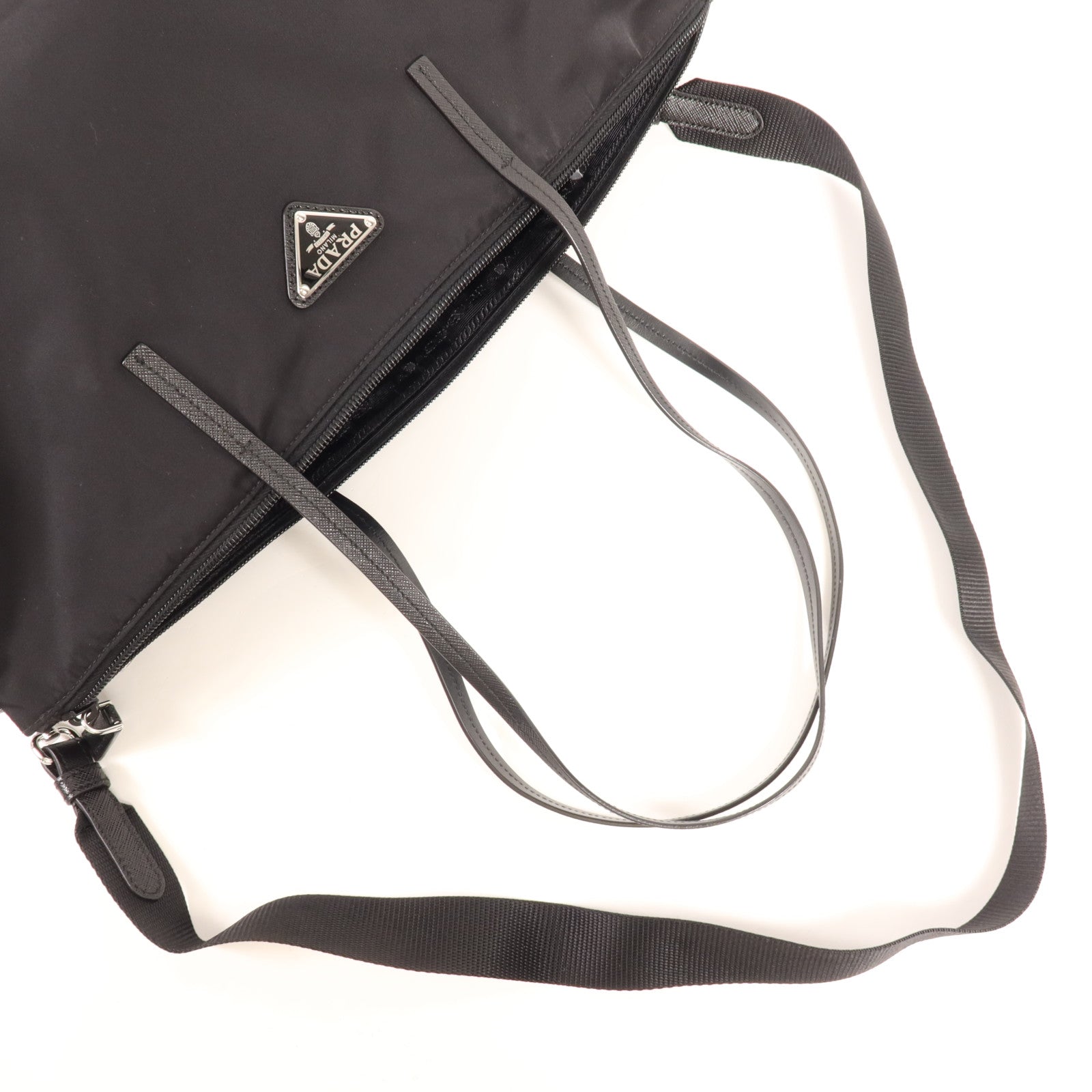 PRADA 尼龍2 Way Shoulder銀扣手挽肩背兩用袋