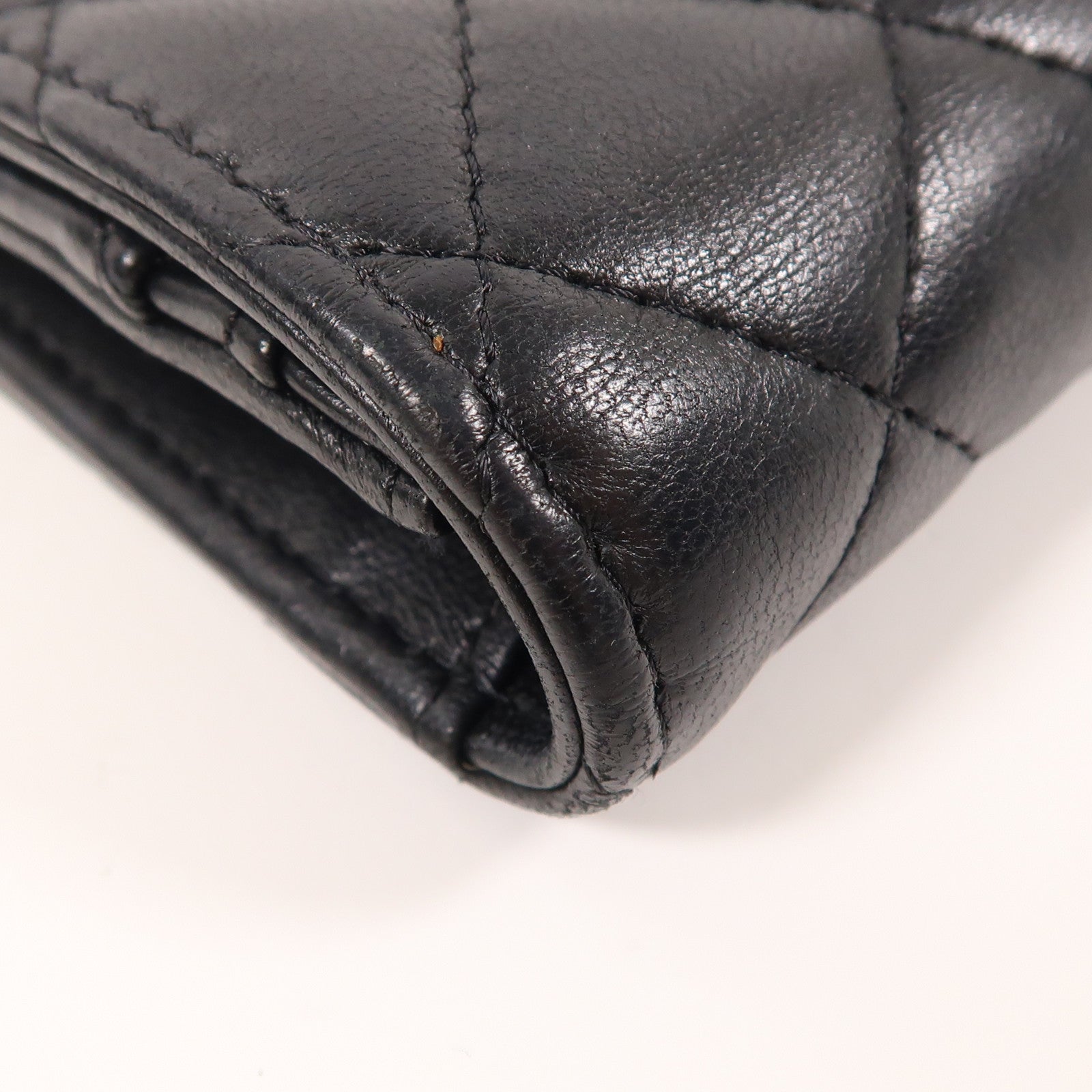 CHANEL 羊皮皮革Long Wallet金扣長錢包