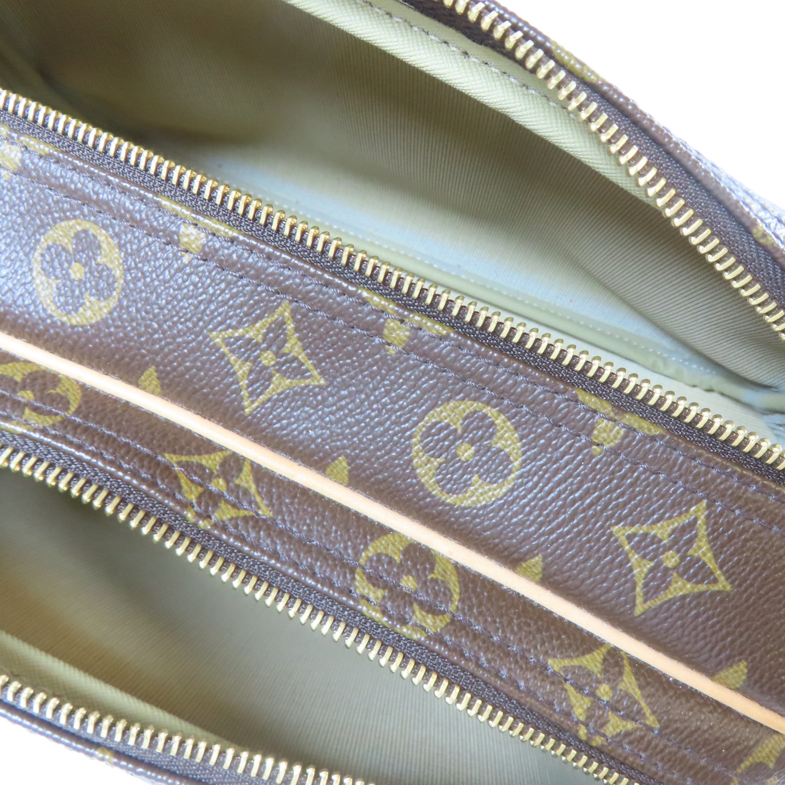 LOUIS VUITTON Monogram Reporter PM金扣肩背袋啡色