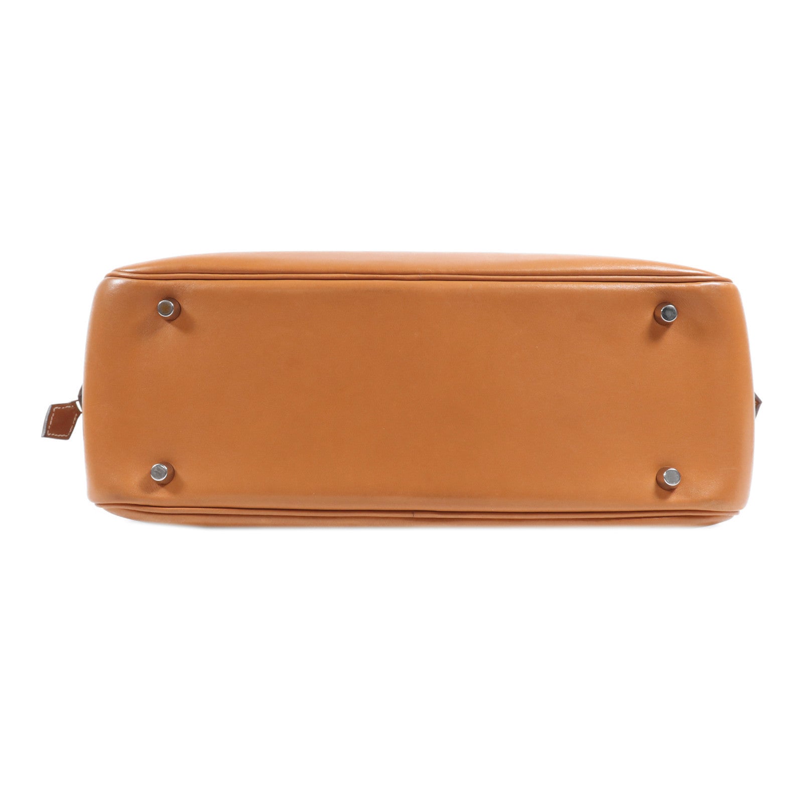 HERMES Butler皮革Plume Pop 32銀扣手挽袋Naturel