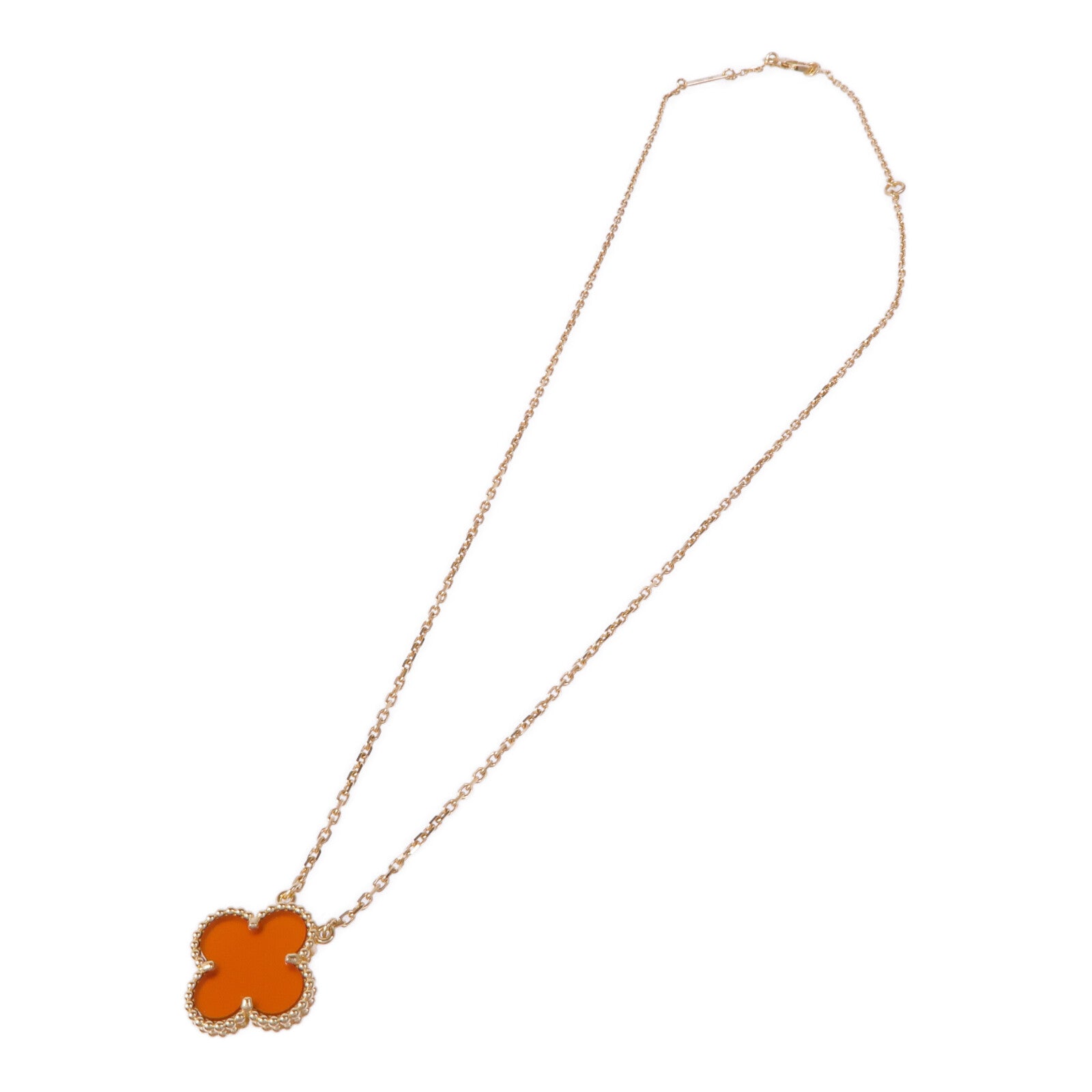 Van Cleef & Arpels 18K黃金Alhambra Pendant瑪瑙項鍊