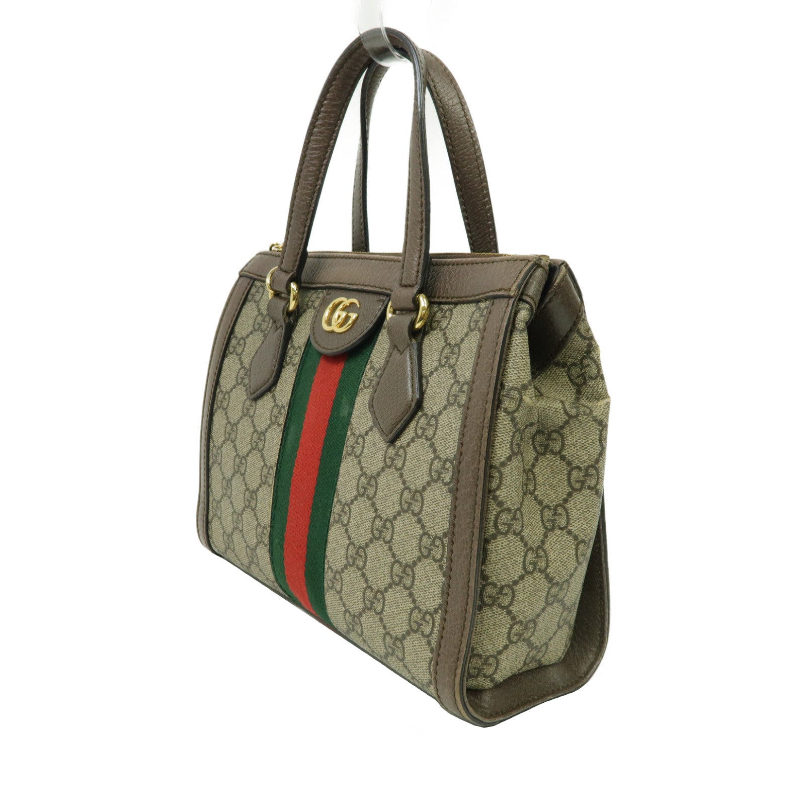 GUCCI 塗層帆布Ophidia GG Small Tote Bag金扣手挽肩背兩用袋啡色