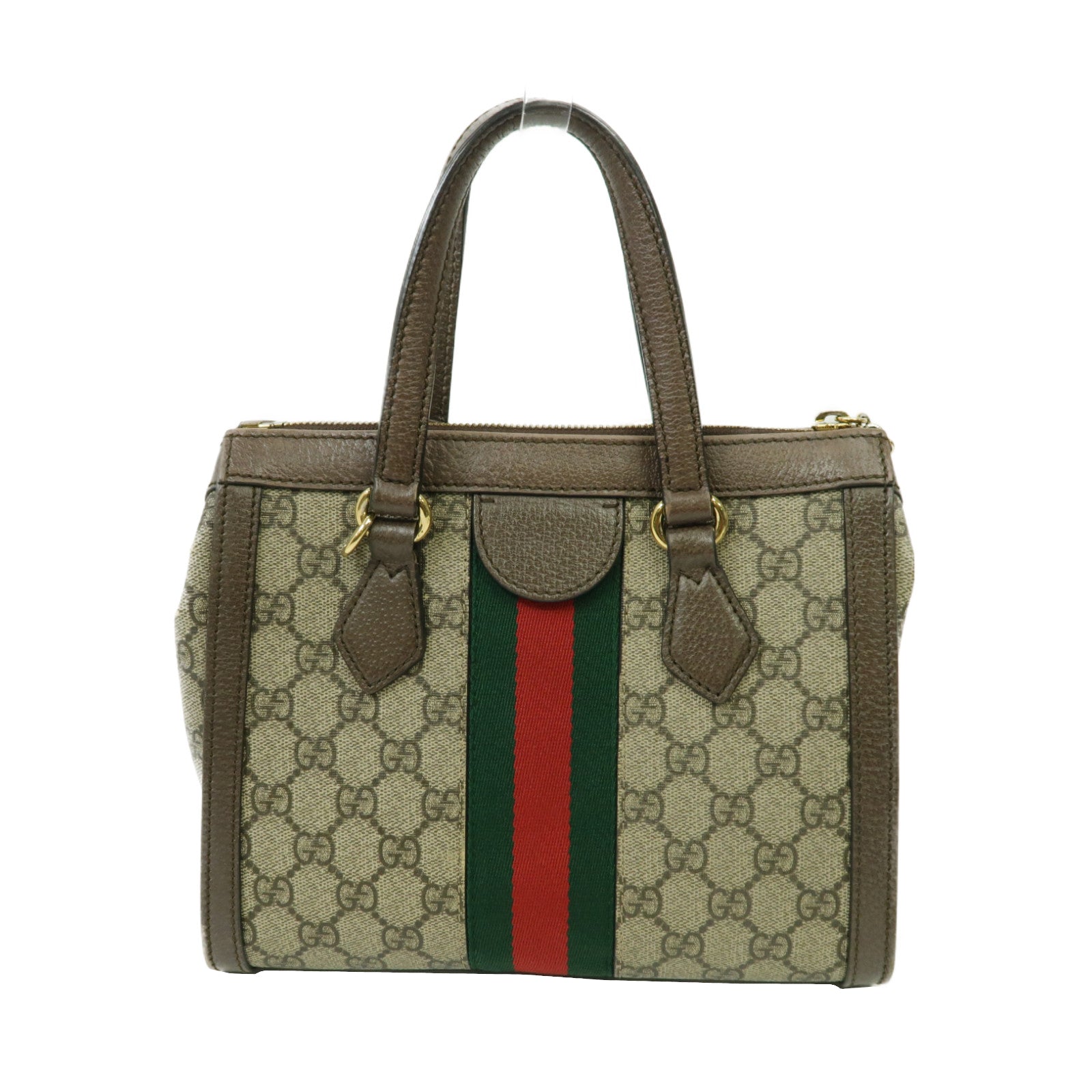 GUCCI 塗層帆布Ophidia GG Small Tote Bag金扣手挽肩背兩用袋啡色