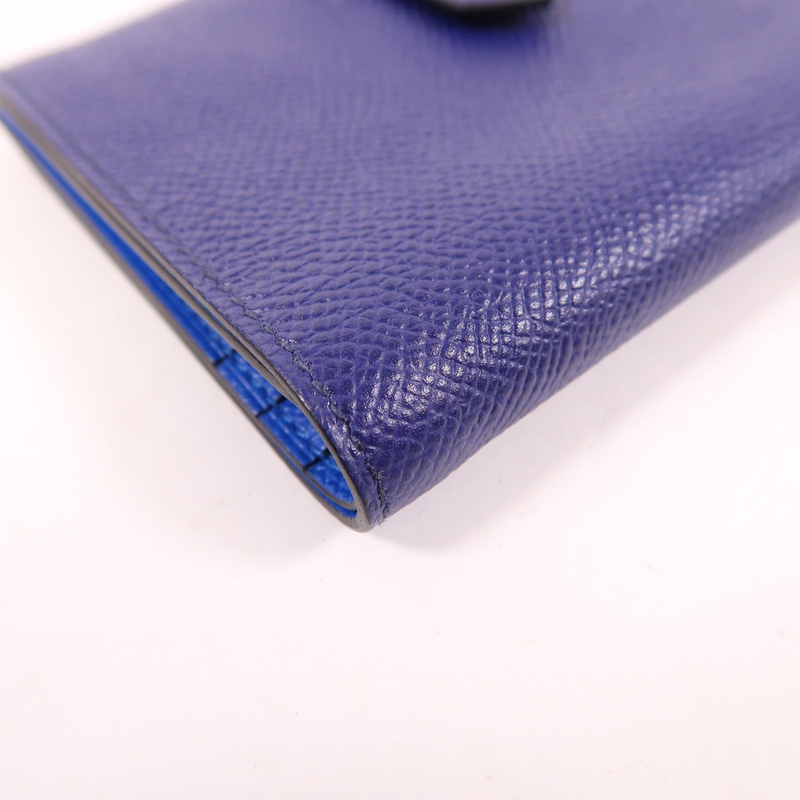 HERMES Epsom皮革Bearn Wallet銀扣錢包Deep Bleu/Bleu Electrique