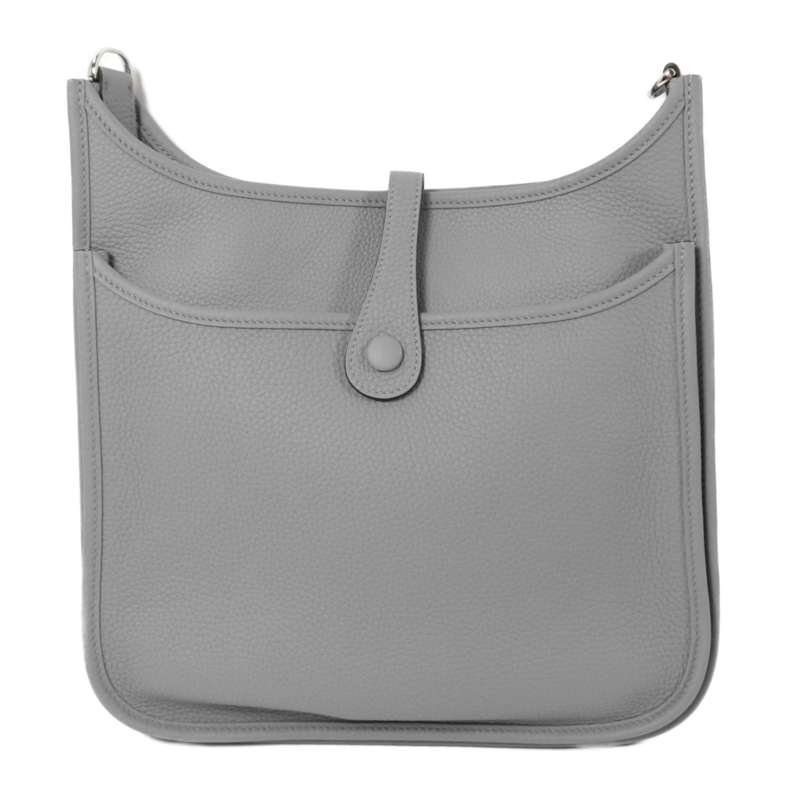 HERMES Clemence皮革Evelyne PM 肩背袋Gris Pantin