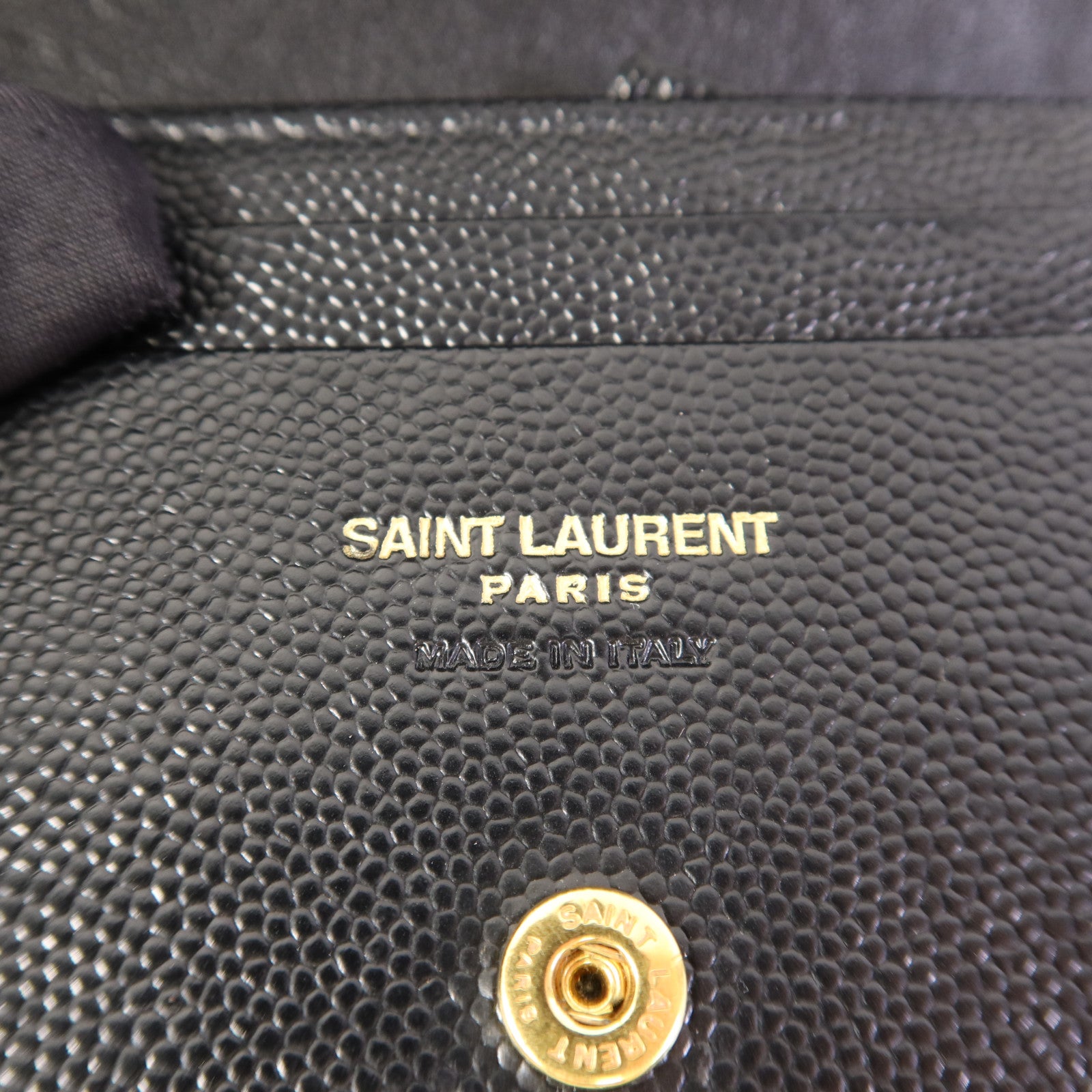 SAINT LAURENT 牛皮皮革Wallet金扣錢包