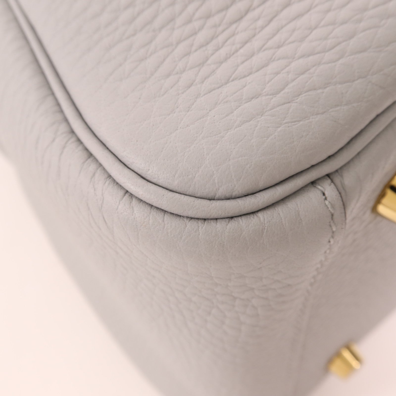 HERMES Clemence皮革Lindy 26金扣手挽肩背兩用袋Blue Glacier