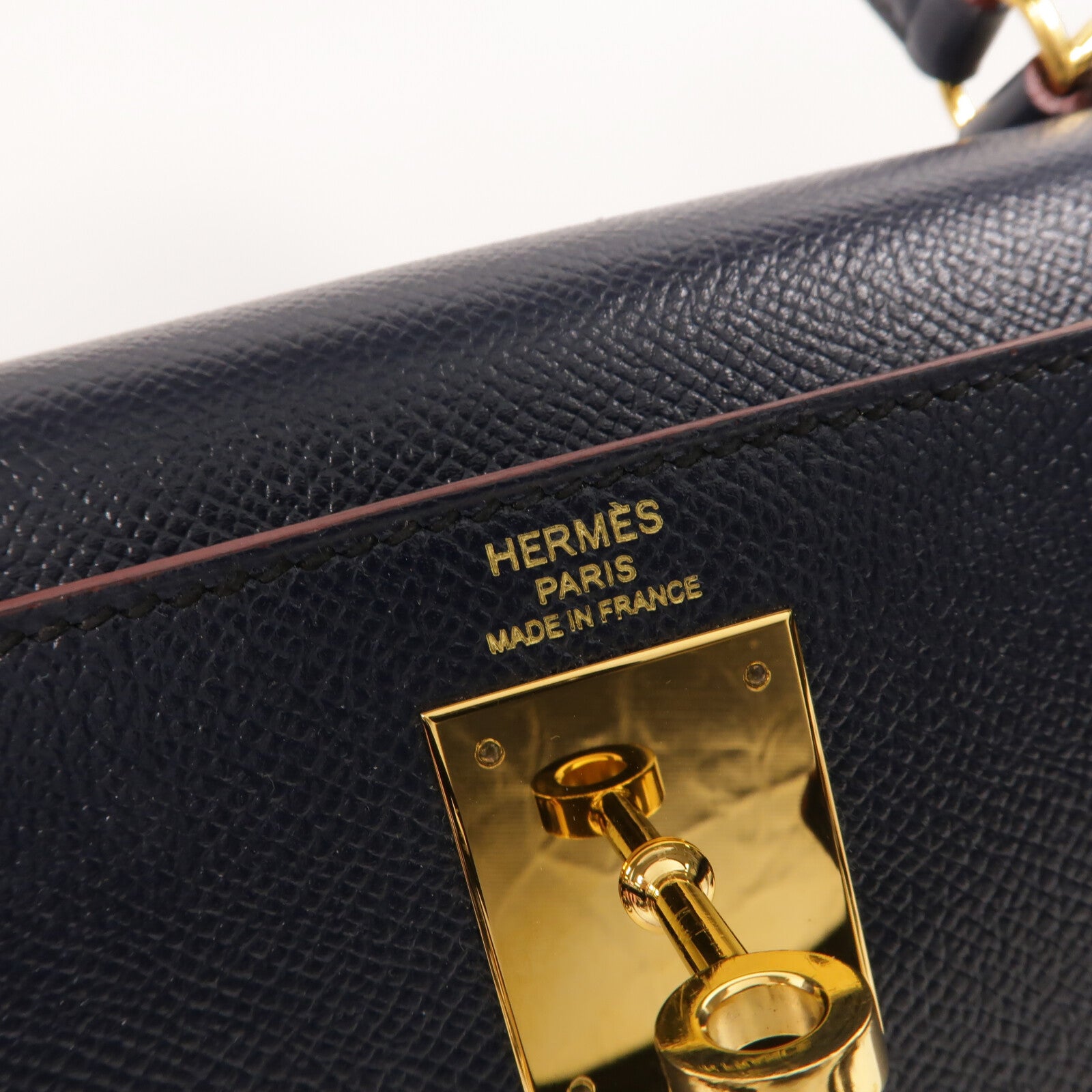 HERMES Epsom皮革Kelly 28手挽肩背兩用袋Bleu Indigo