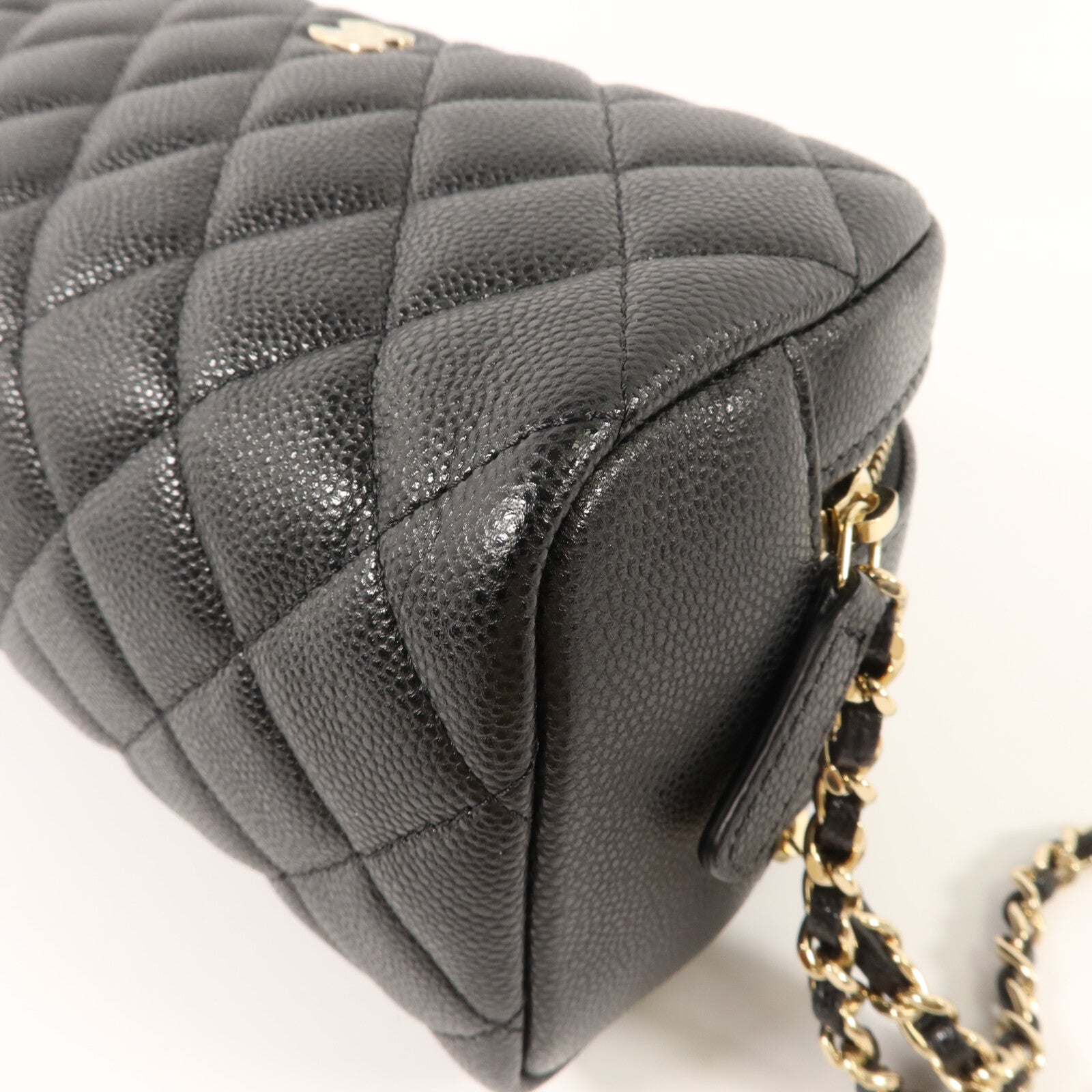CHANEL 牛皮皮革Classic Double Zipper Cosmetic Bag小袋