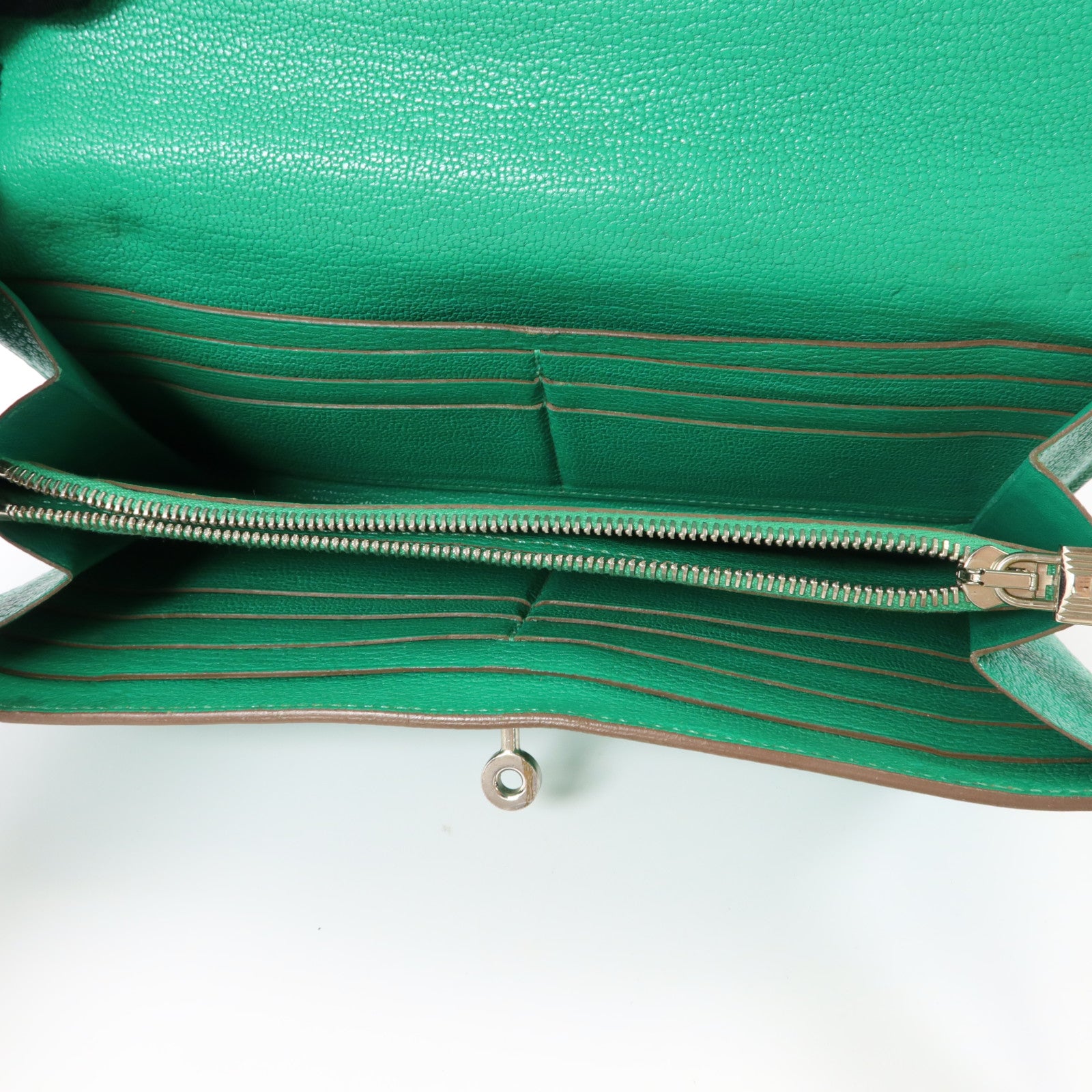 HERMES Chevre皮革Kelly Wallet長錢包Bambou