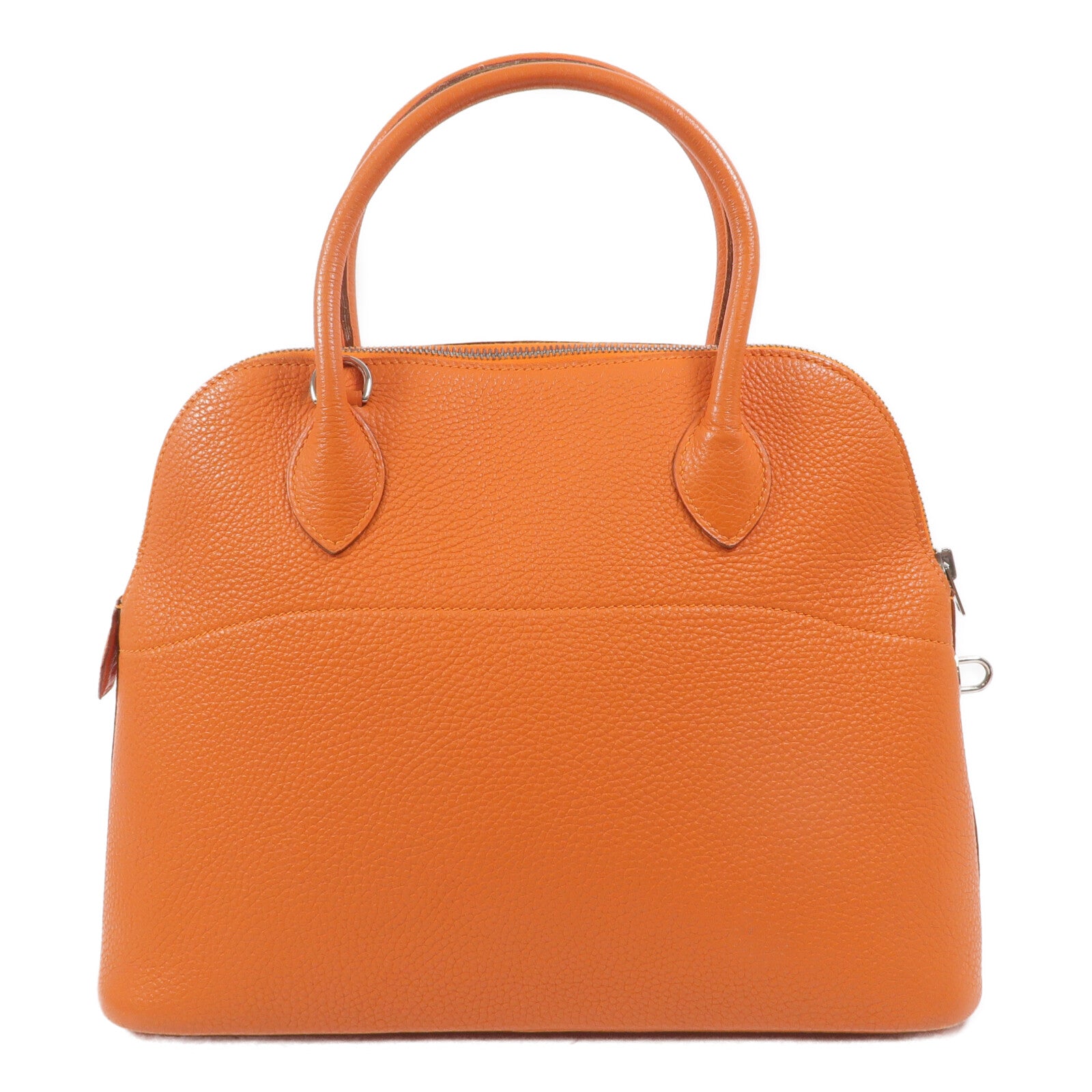 HERMES Clemence皮革Bolide 31手挽袋Orange
