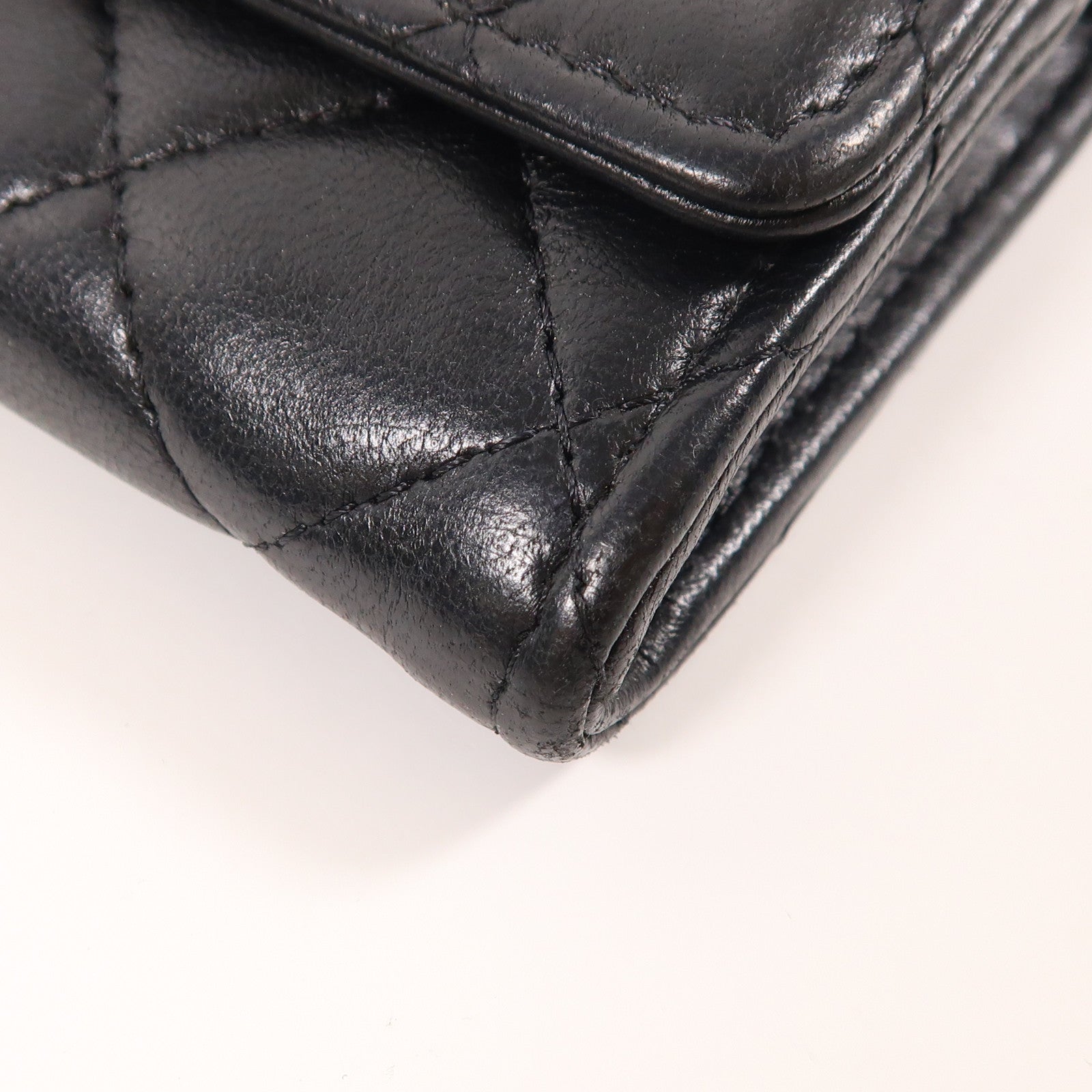 CHANEL 羊皮皮革Long Wallet金扣長錢包