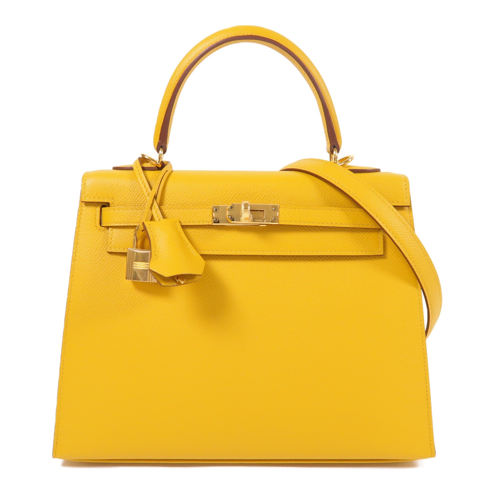 HERMES Epsom皮革Kelly 25金扣手挽肩背兩用袋