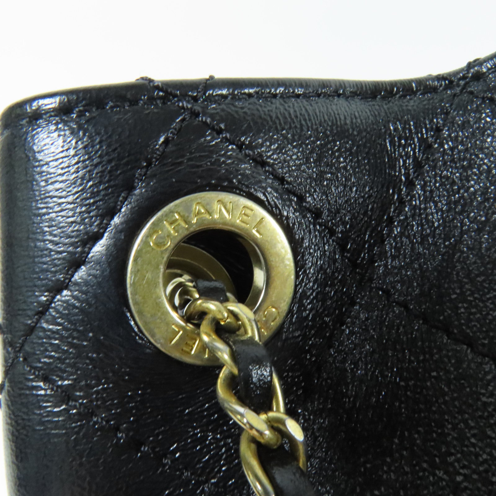 CHANEL 牛皮皮革Bucket Bag金扣手挽肩背兩用袋