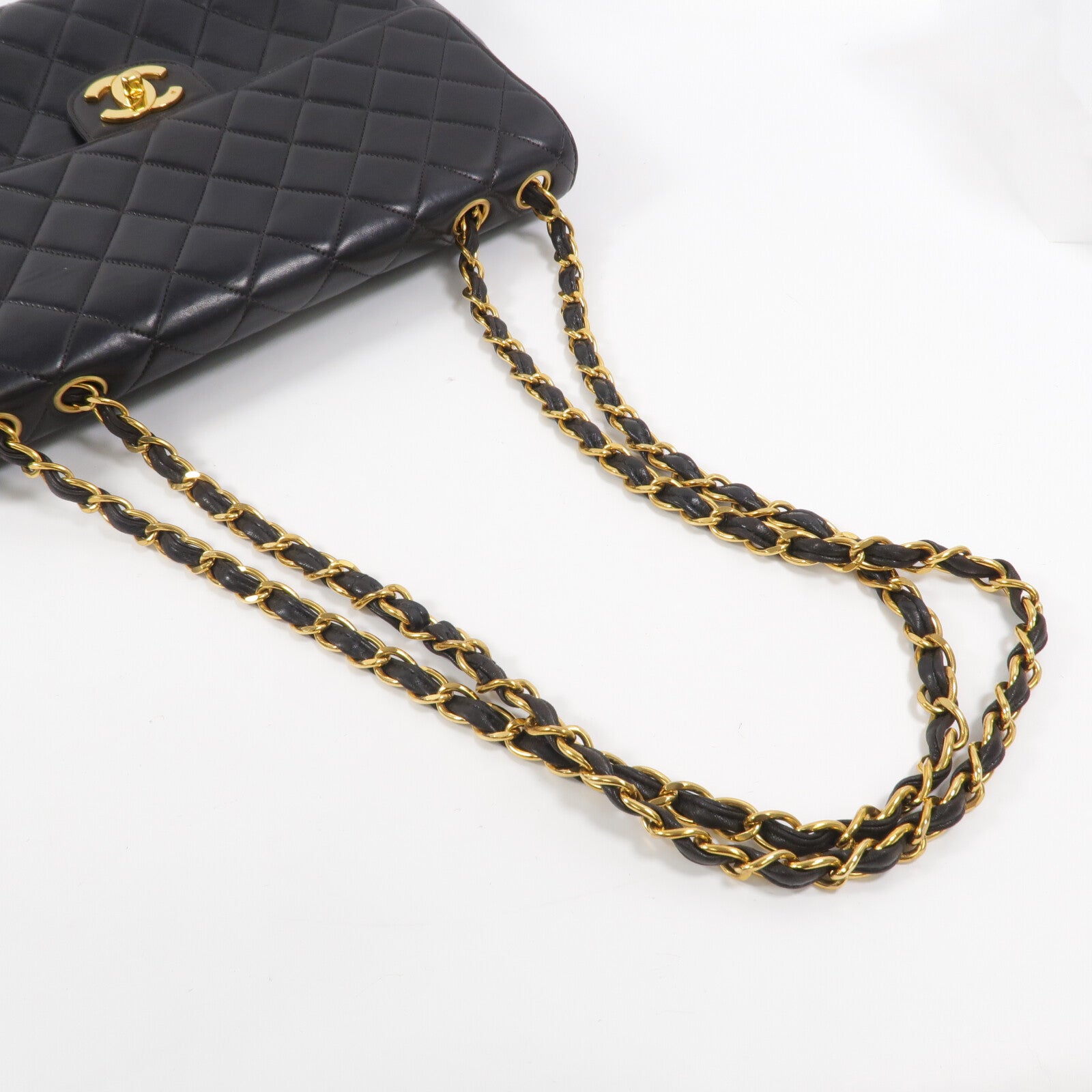 CHANEL 羊皮皮革Vintage Chain Shoulder鏈帶肩背袋